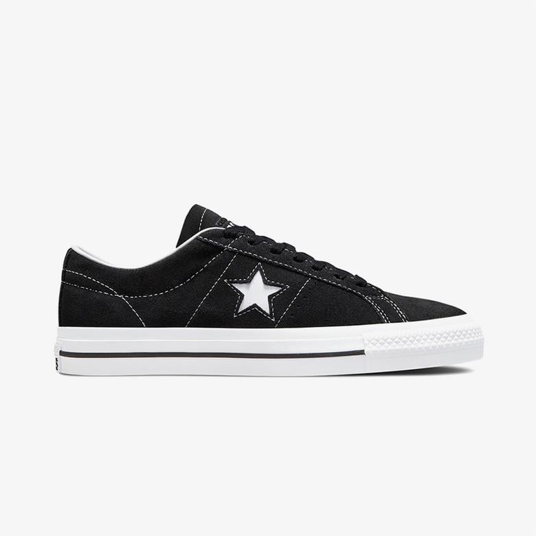 Converse One Star Pro Low Unisex Siyah Deri Sneaker