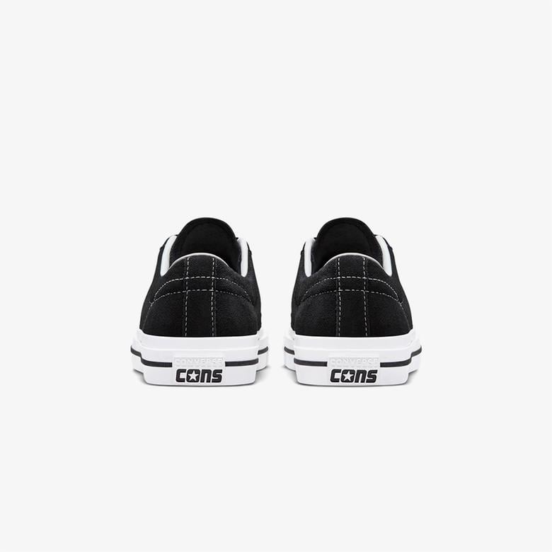 Converse One Star Pro Low Unisex Siyah Deri Sneaker