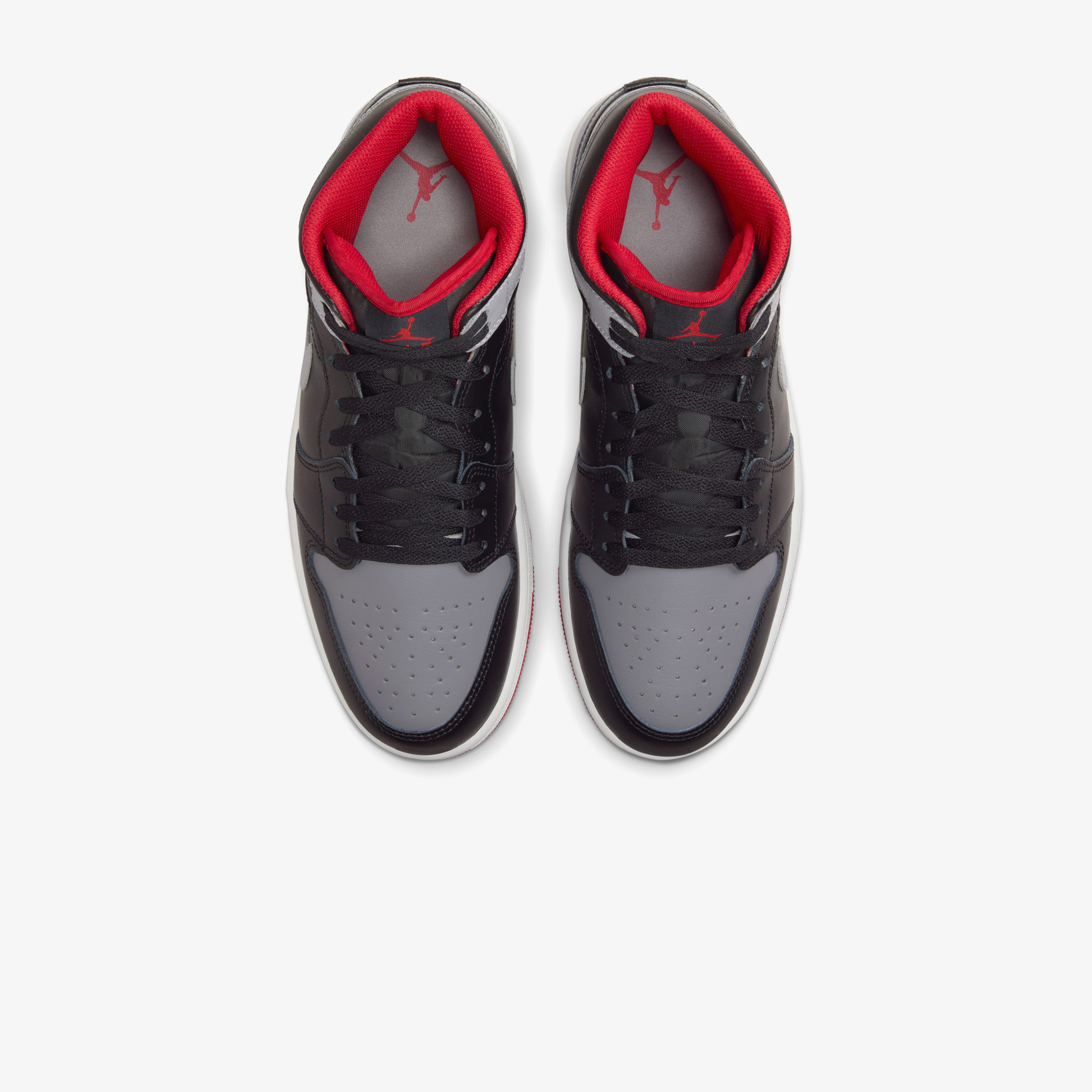 Jordan Air 1 Mid Erkek Siyah/Gri/Kırmızı Spor Ayakkabı