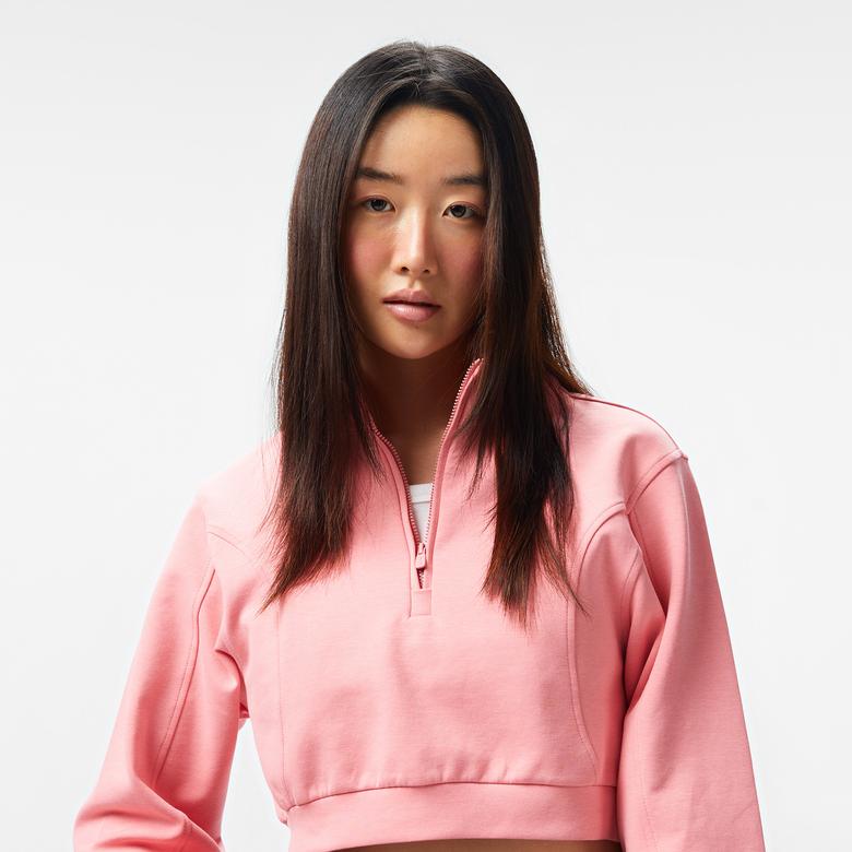 UNITED4 Örme Crop Kadın Pembe Sweatshirt