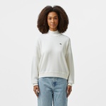 Kadın Relaxed Fit Polo Yaka Yün Beyaz Triko