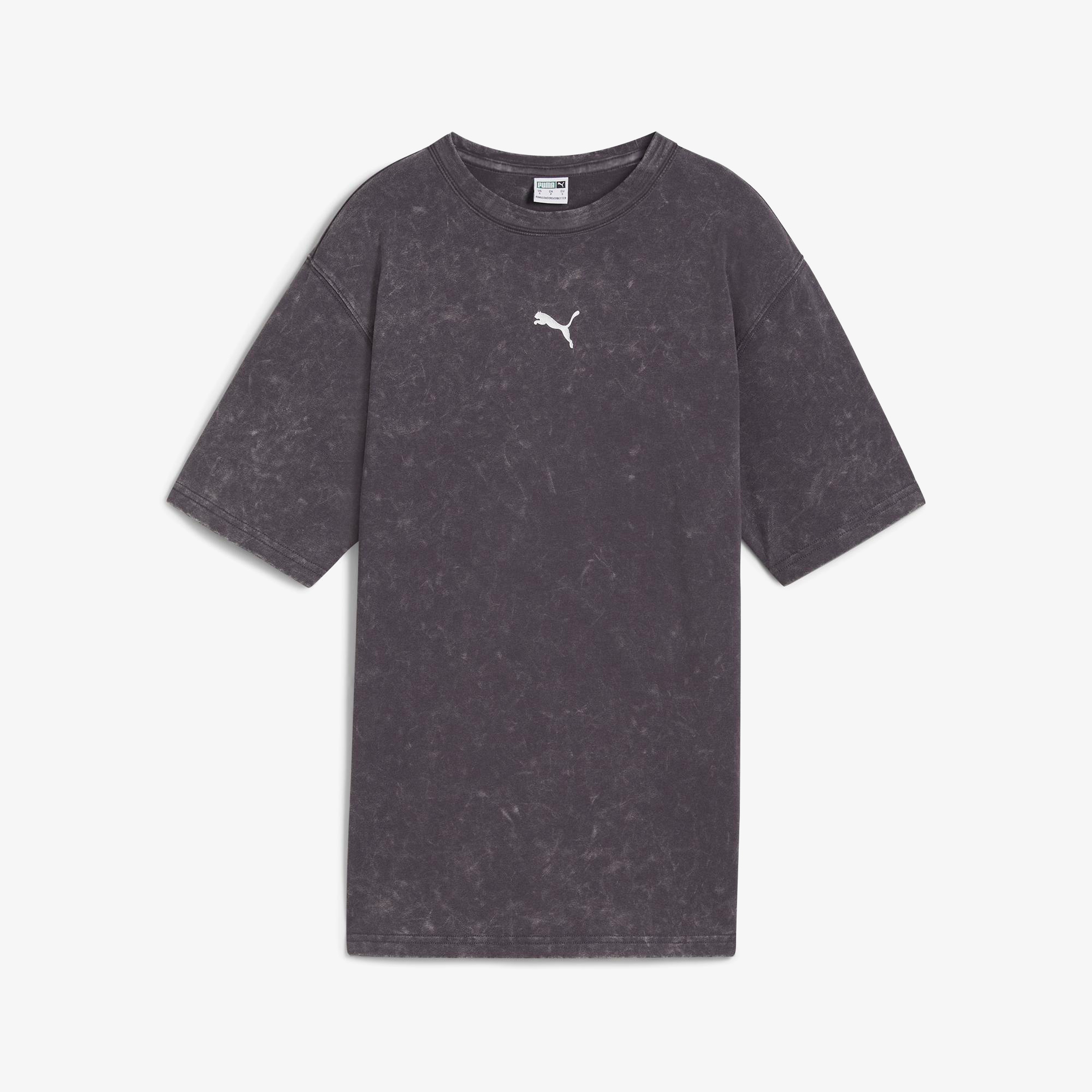 Puma Dare To Relaxed Washed Kadın Gri T-Shirt