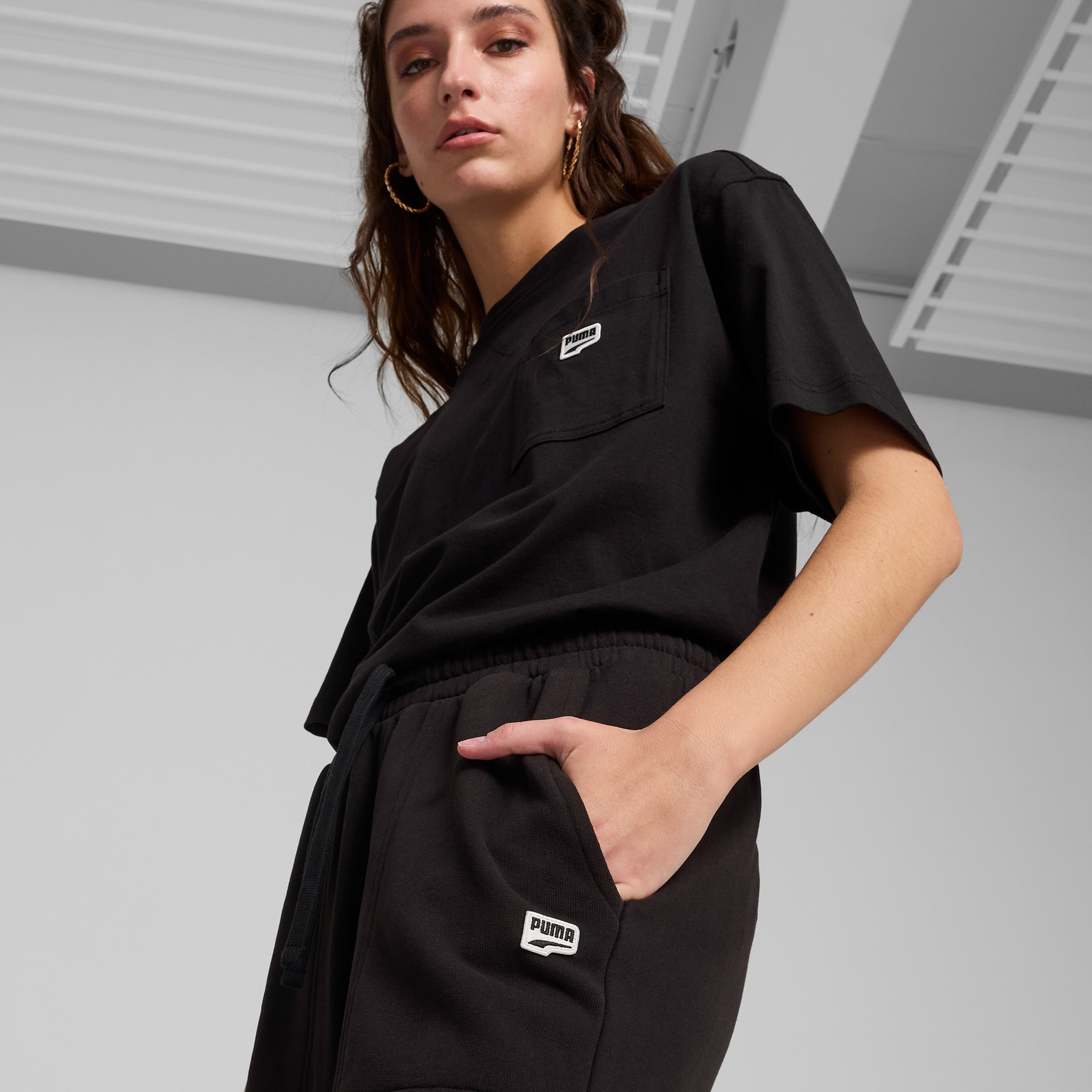 Puma Downtown Relaxed Unisex Siyah Eşofman Altı