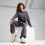 Puma Dare To Relaxed Washed Crew Kadın Gri Sweatshirt