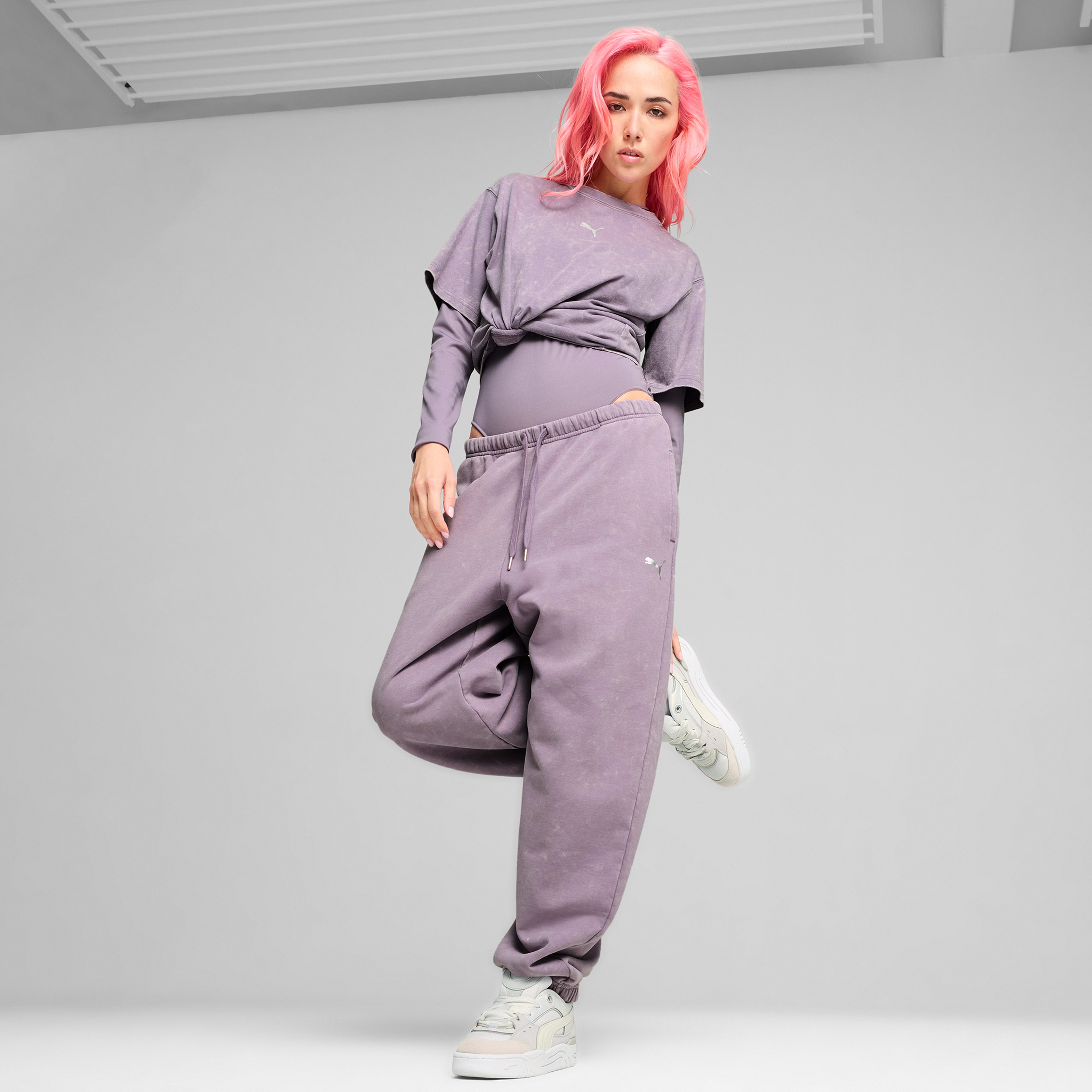 Puma Dare To Relaxed Washed Kadın Mor T-Shirt