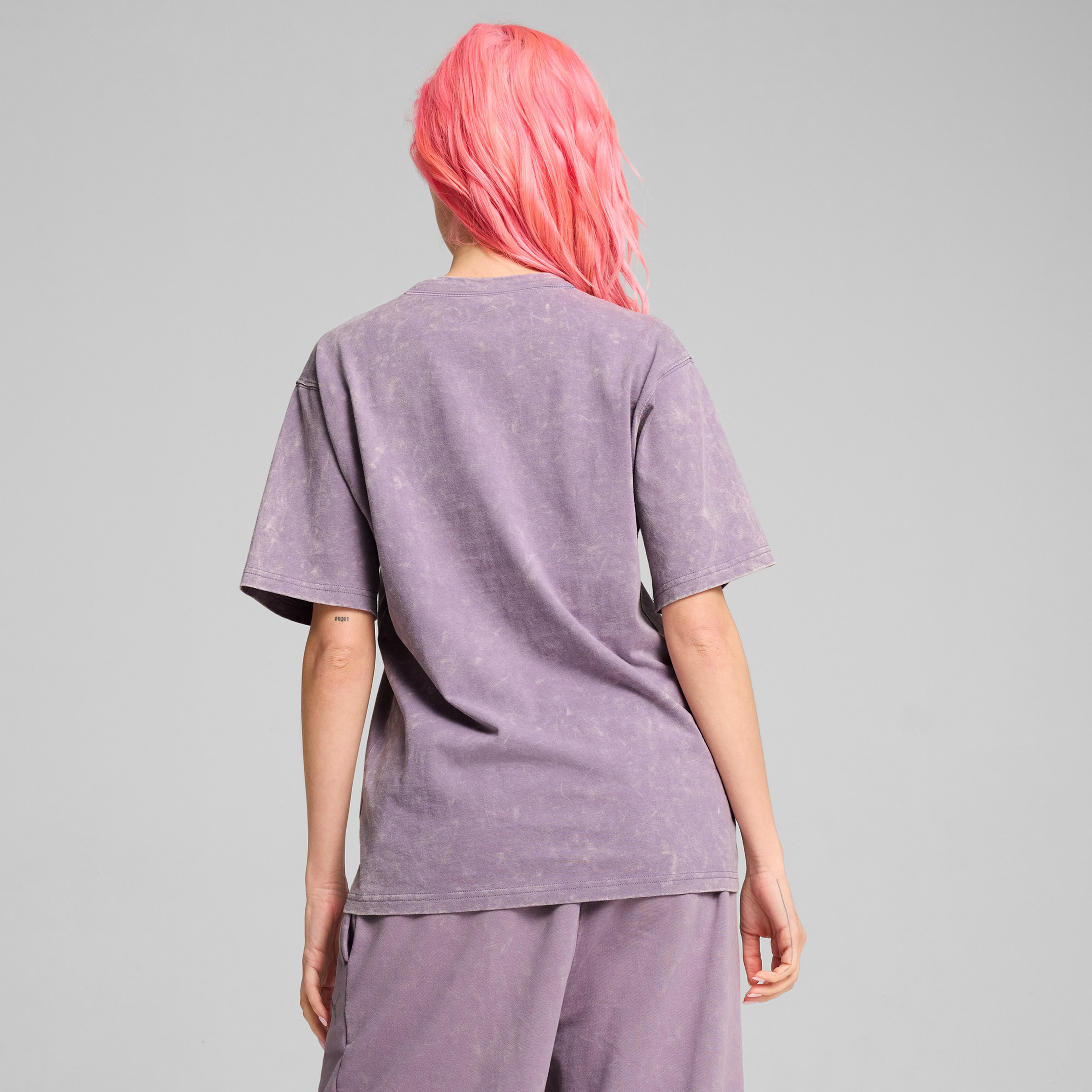 Puma Dare To Relaxed Washed Kadın Mor T-Shirt