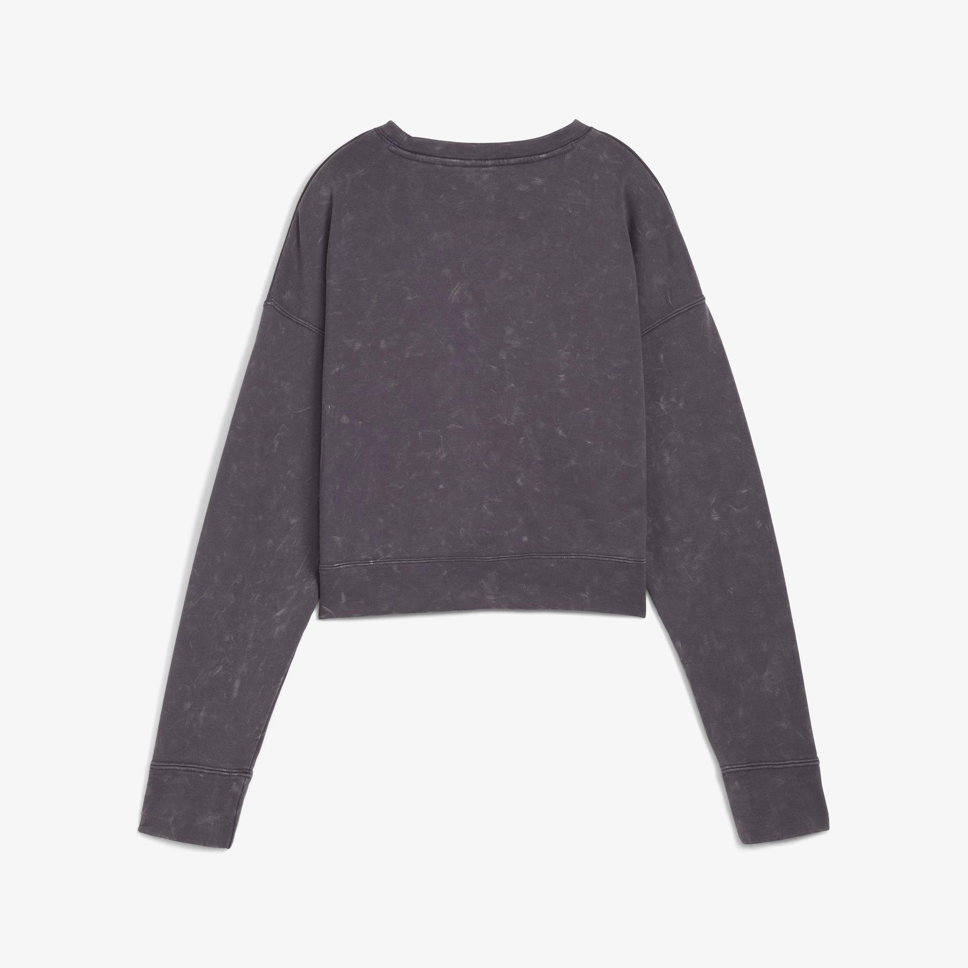 Puma Dare To Relaxed Washed Crew Kadın Gri Sweatshirt