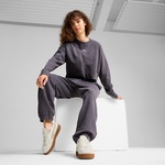 Puma Dare To Relaxed Washed Crew Kadın Gri Sweatshirt