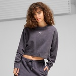 Puma Dare To Relaxed Washed Crew Kadın Gri Sweatshirt
