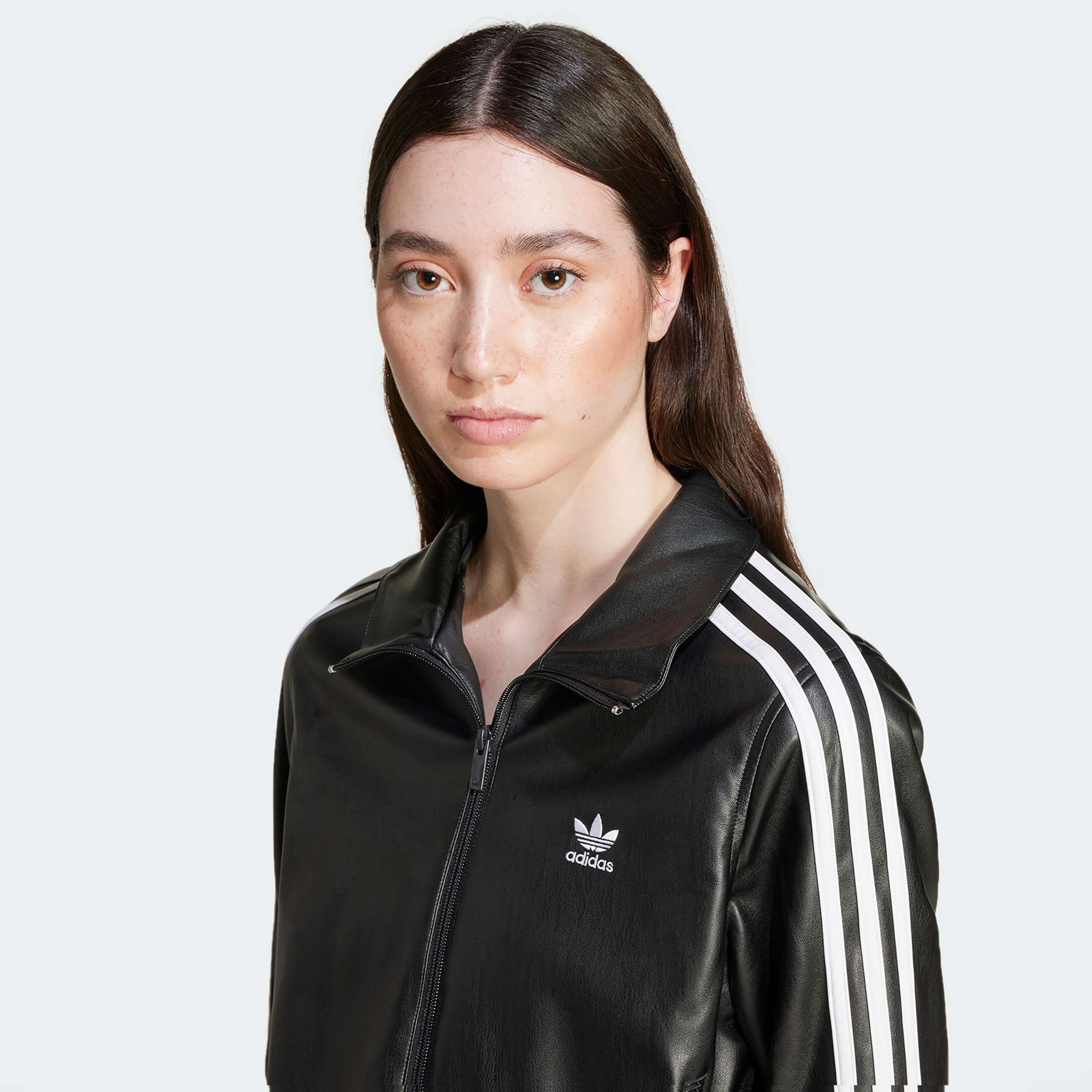 adidas Firebird Pleather Tt Kadın Siyah Eşofman Üstü
