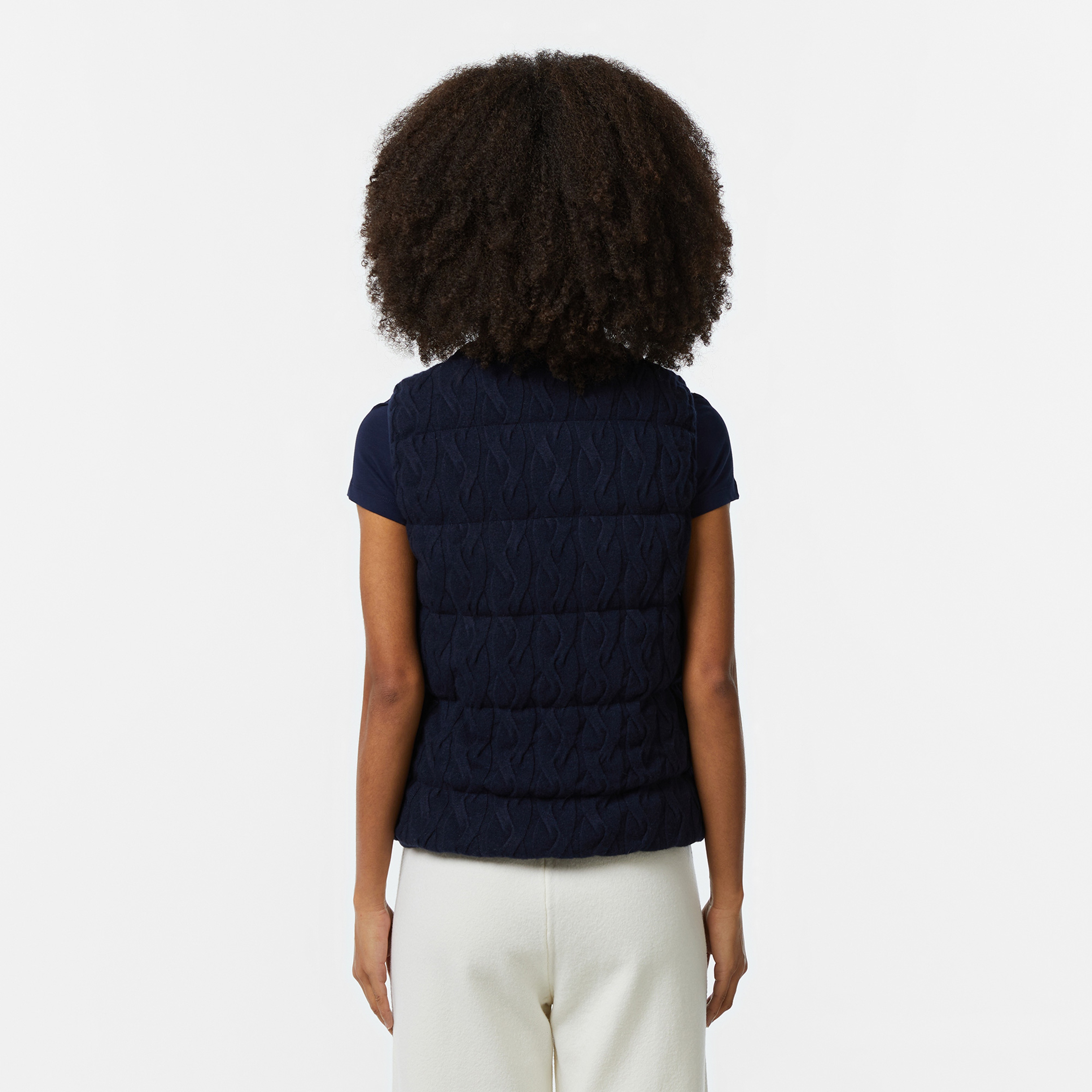 Kadın Kapitone Regular Fit Dik Yaka Çift Taraflı Lacivert Yelek