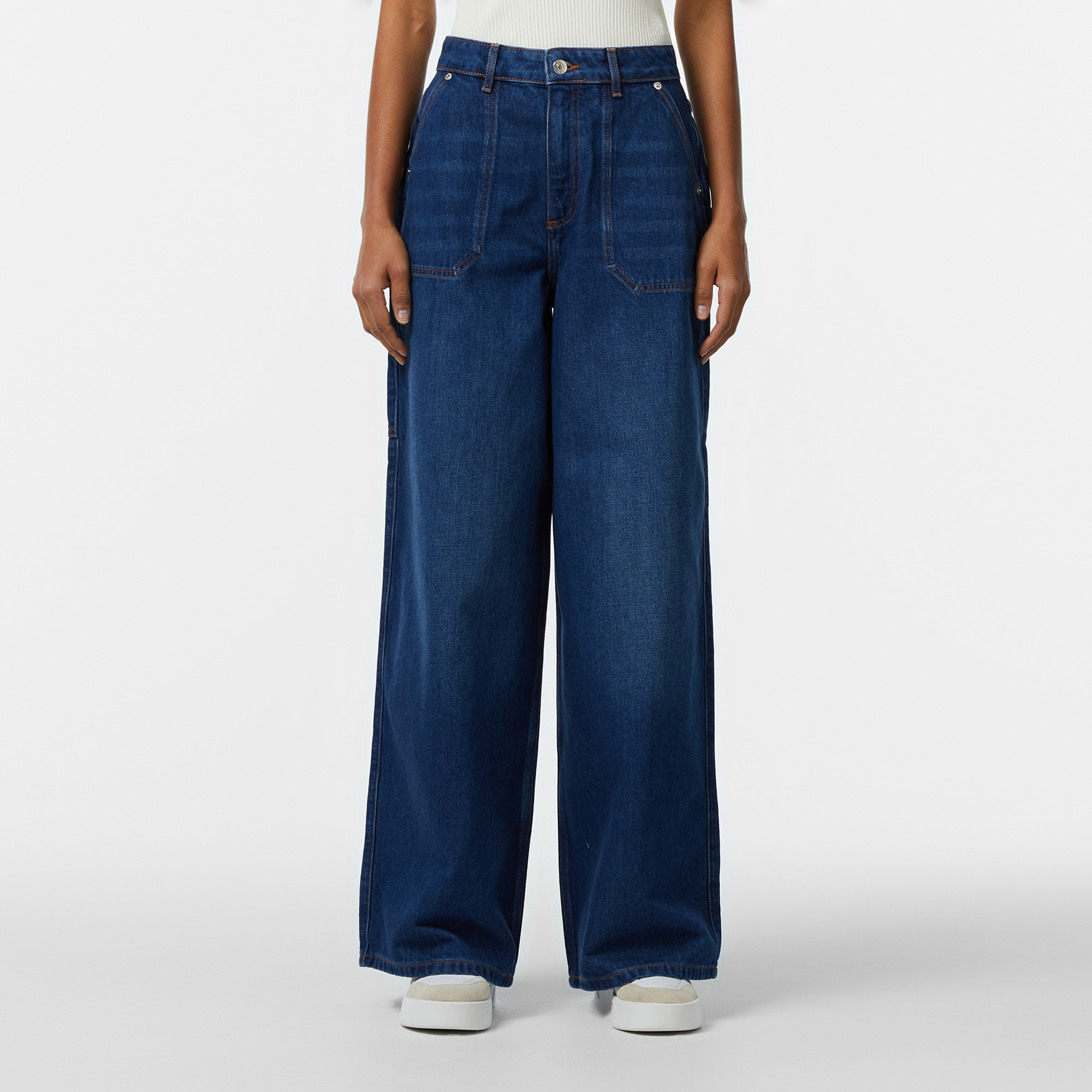 Kadın Wide Fit Mavi Jean Pantolon