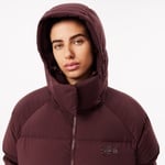 Kadın Oversize Fit Kapüşonlu Bordo Mont
