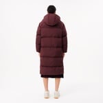 Kadın Oversize Fit Kapüşonlu Bordo Mont