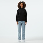 Kadın Relaxed Fit Dik Yaka Yün Siyah Triko