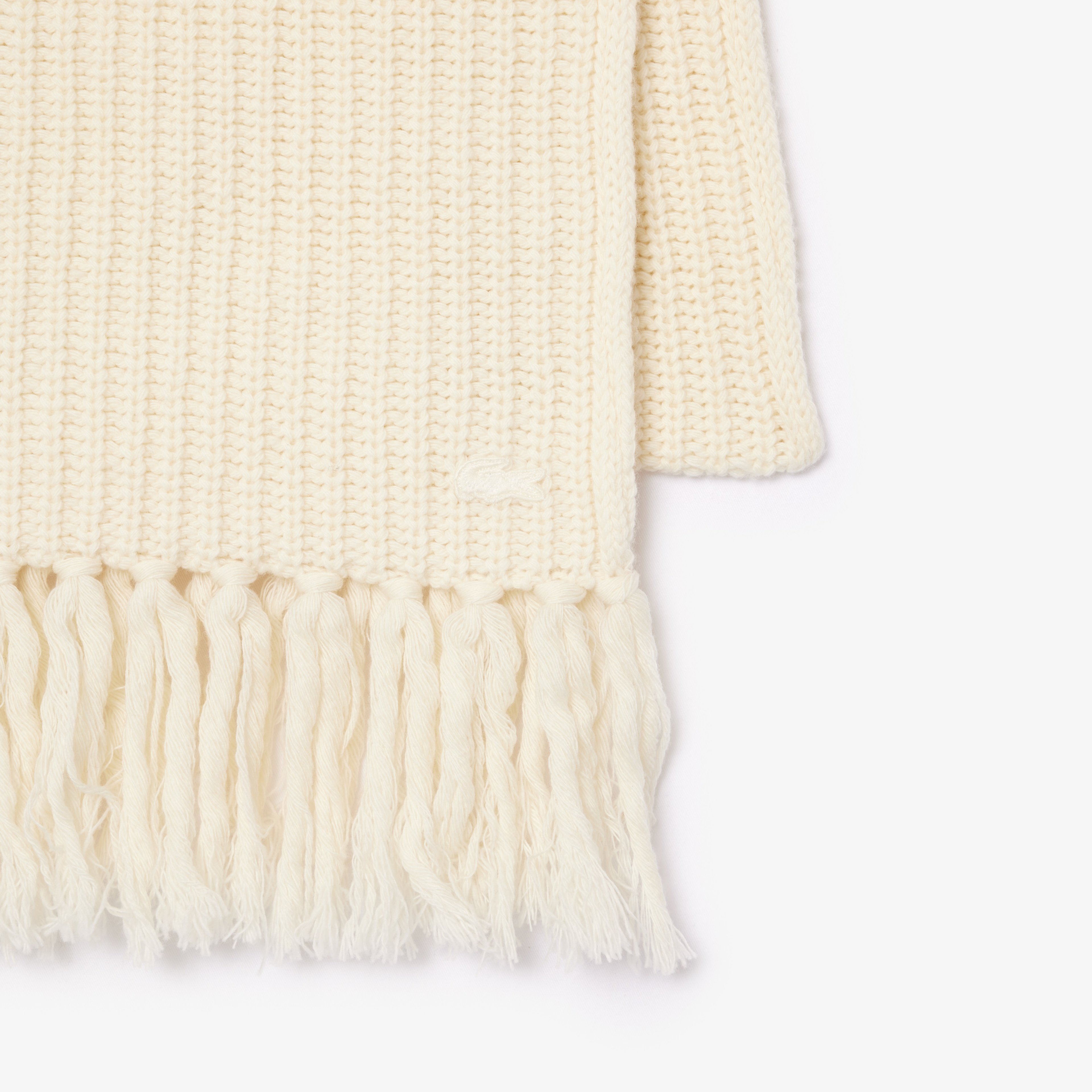 Kadın Beyaz Yün Atkı