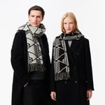 Unisex Monogram Çift Taraflı Siyah Atkı