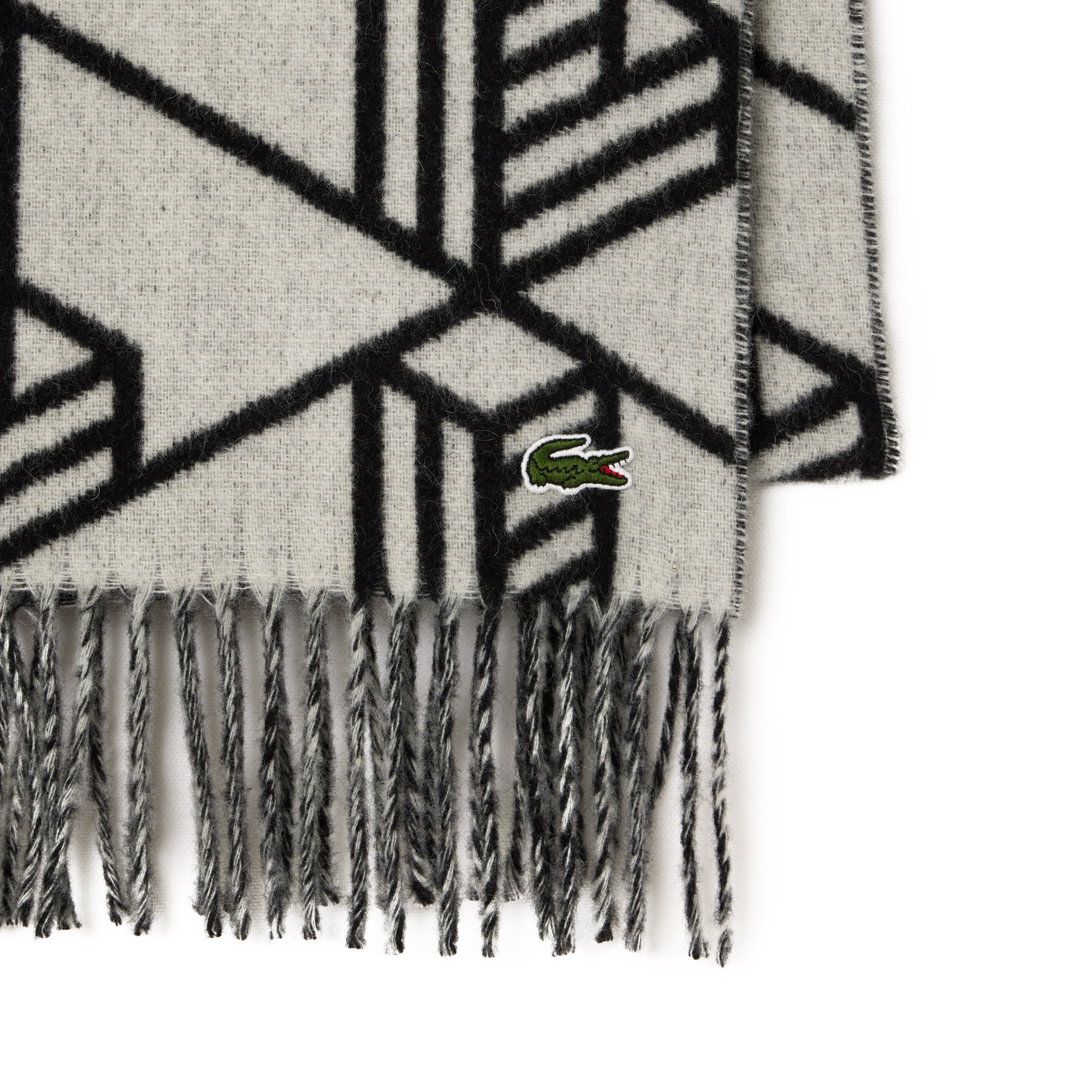 Unisex Monogram Çift Taraflı Siyah Atkı