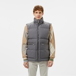 Erkek Kapüşonlu Gri Şişme Mont