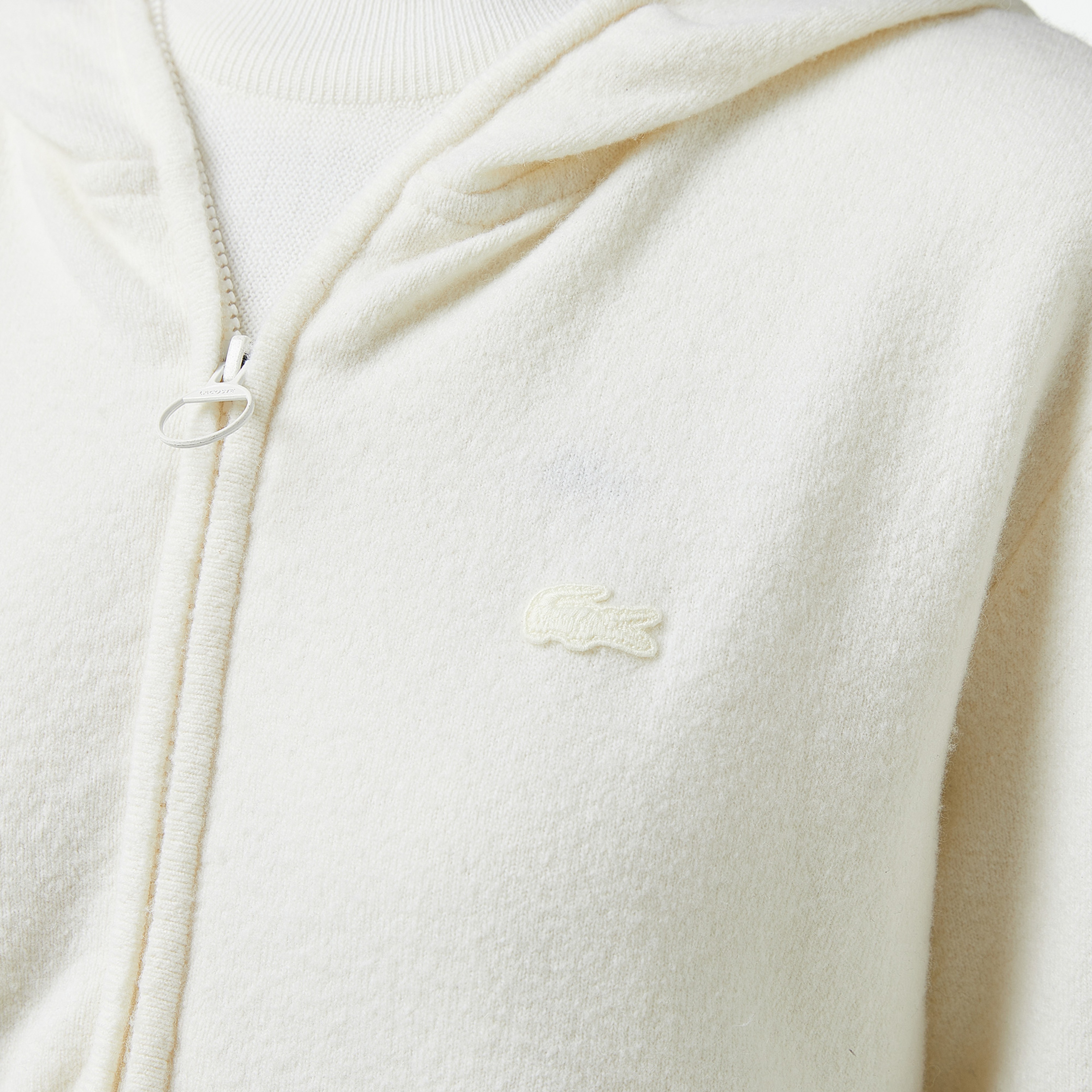 Kadın Relaxed Fit Kapüşonlu Beyaz Hırka