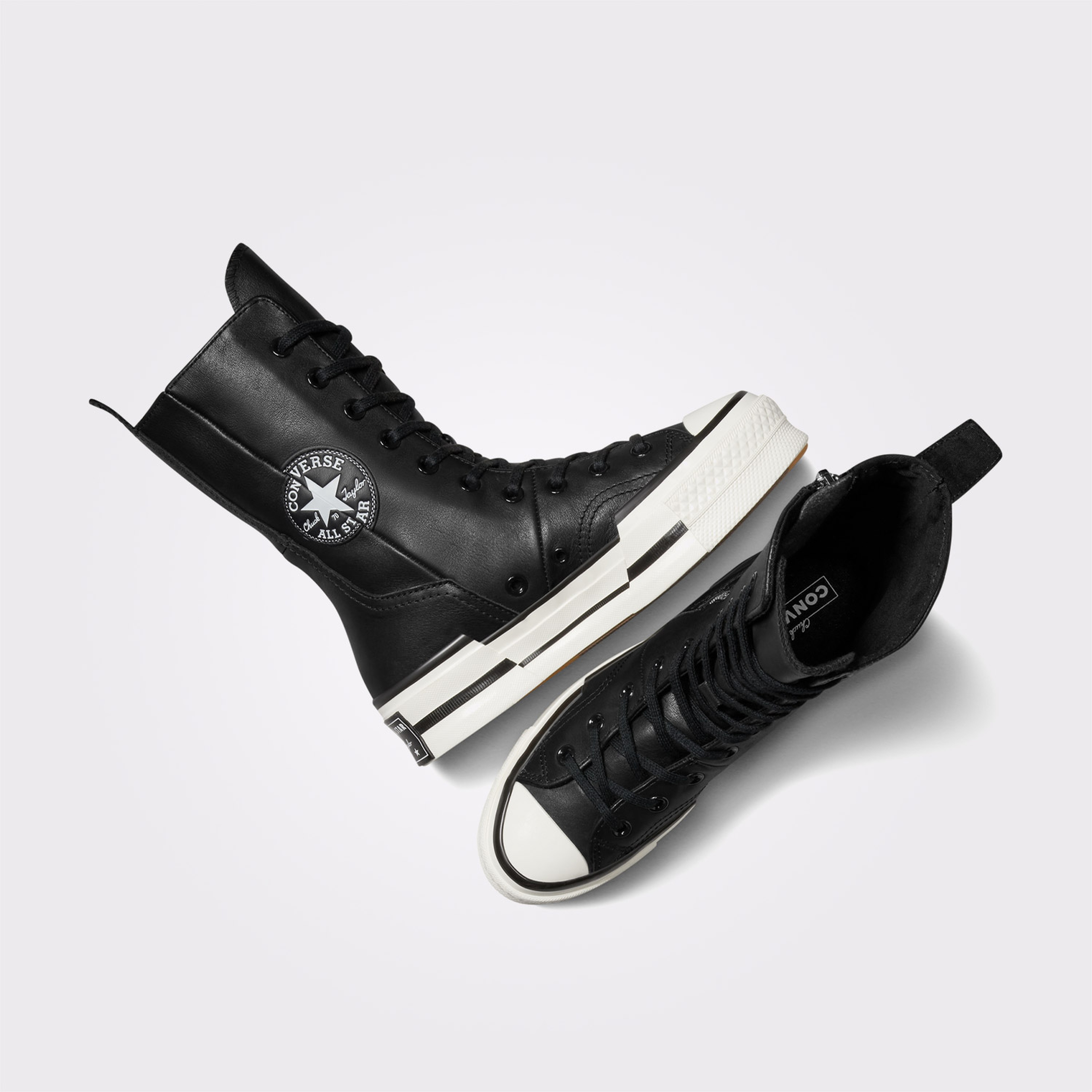 Converse Chuck 70 Plus Unisex Siyah Deri Platform Sneaker