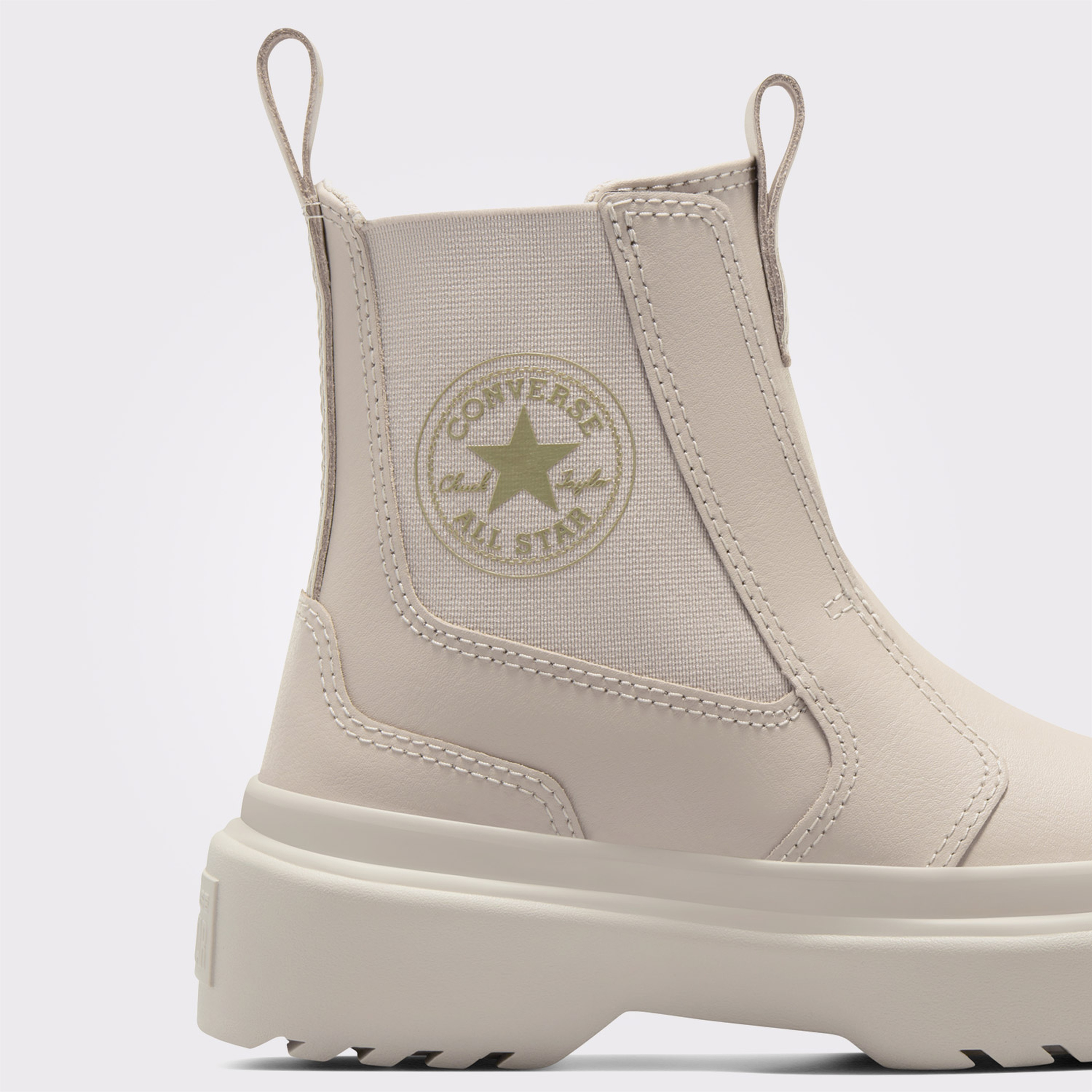Converse Chuck Taylor All Star Chelsea Lugged Çocuk Krem Deri Platform Bot