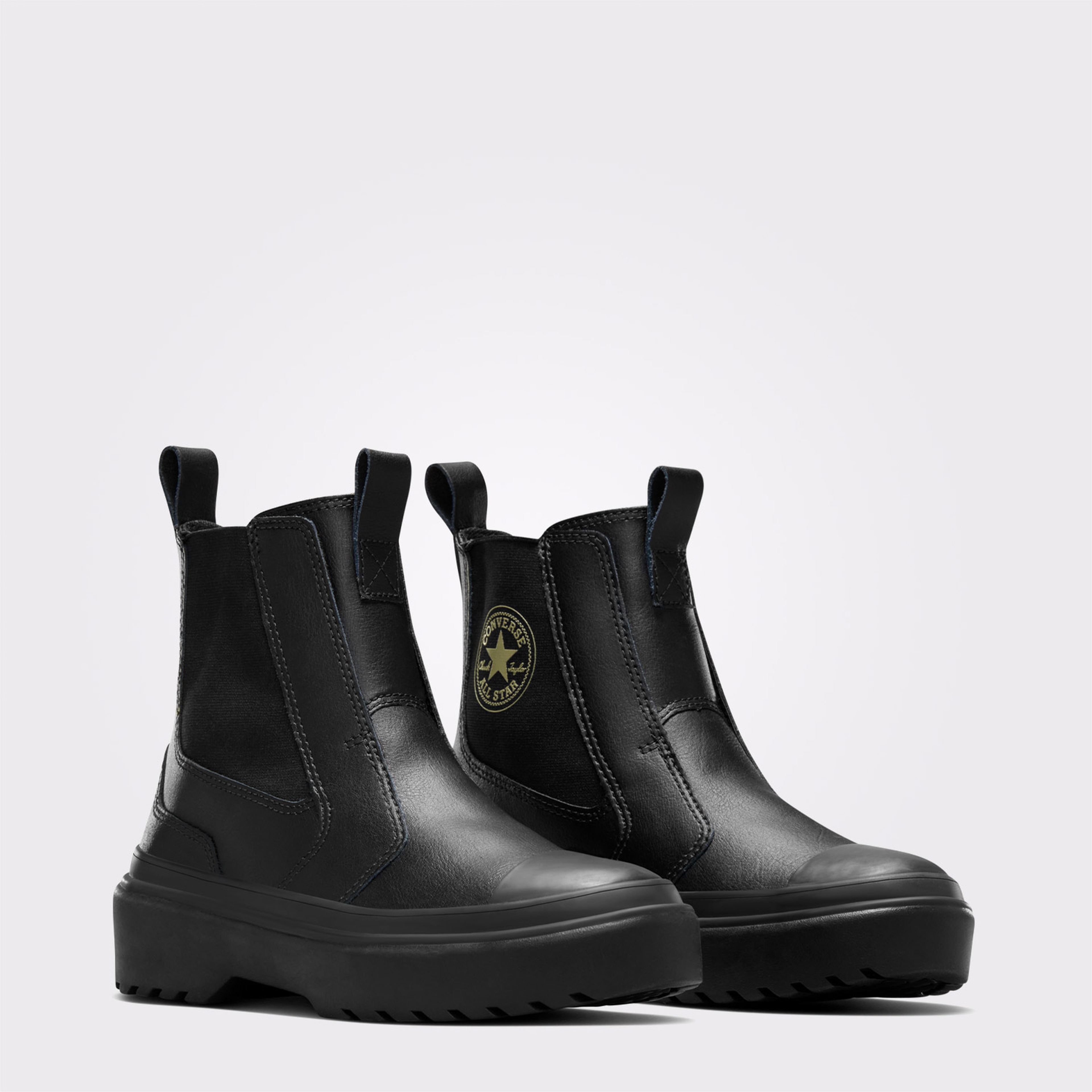 Converse Chuck Taylor All Star Chelsea Lugged Çocuk Siyah Deri Platform Bot