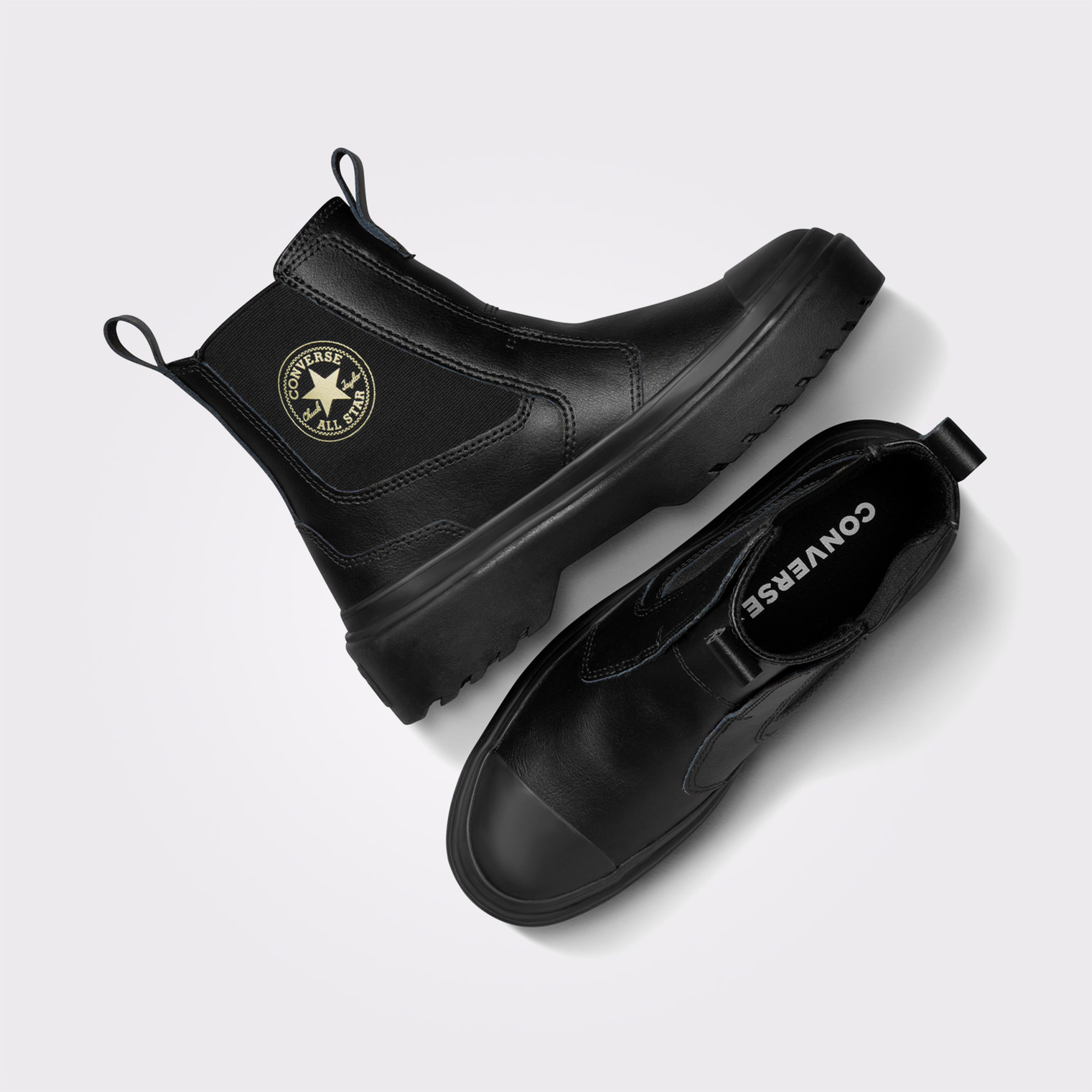 Converse Chuck Taylor All Star Chelsea Lugged Çocuk Siyah Deri Platform Bot