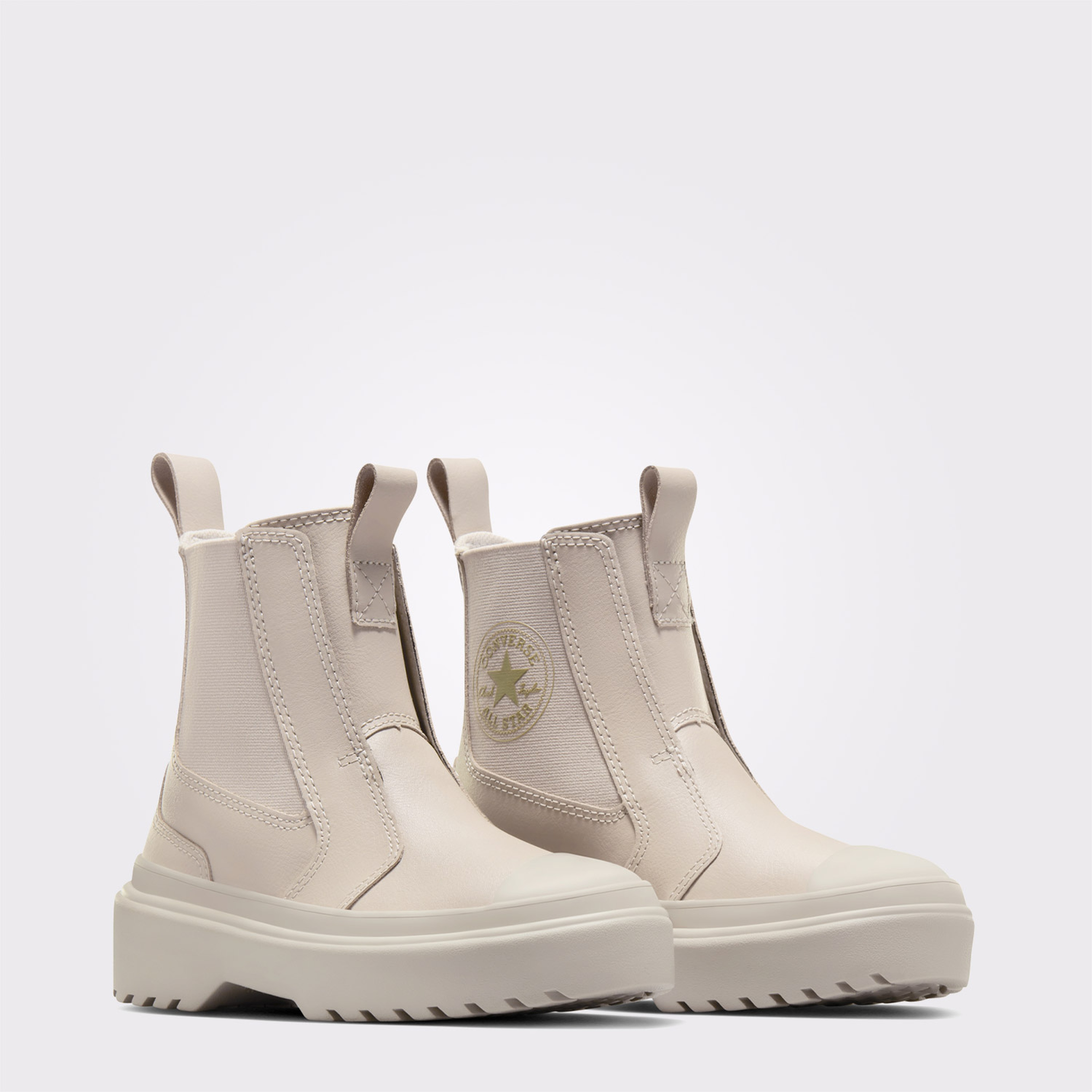 Converse Chuck Taylor All Star Chelsea Lugged Çocuk Krem Deri Platform Bot