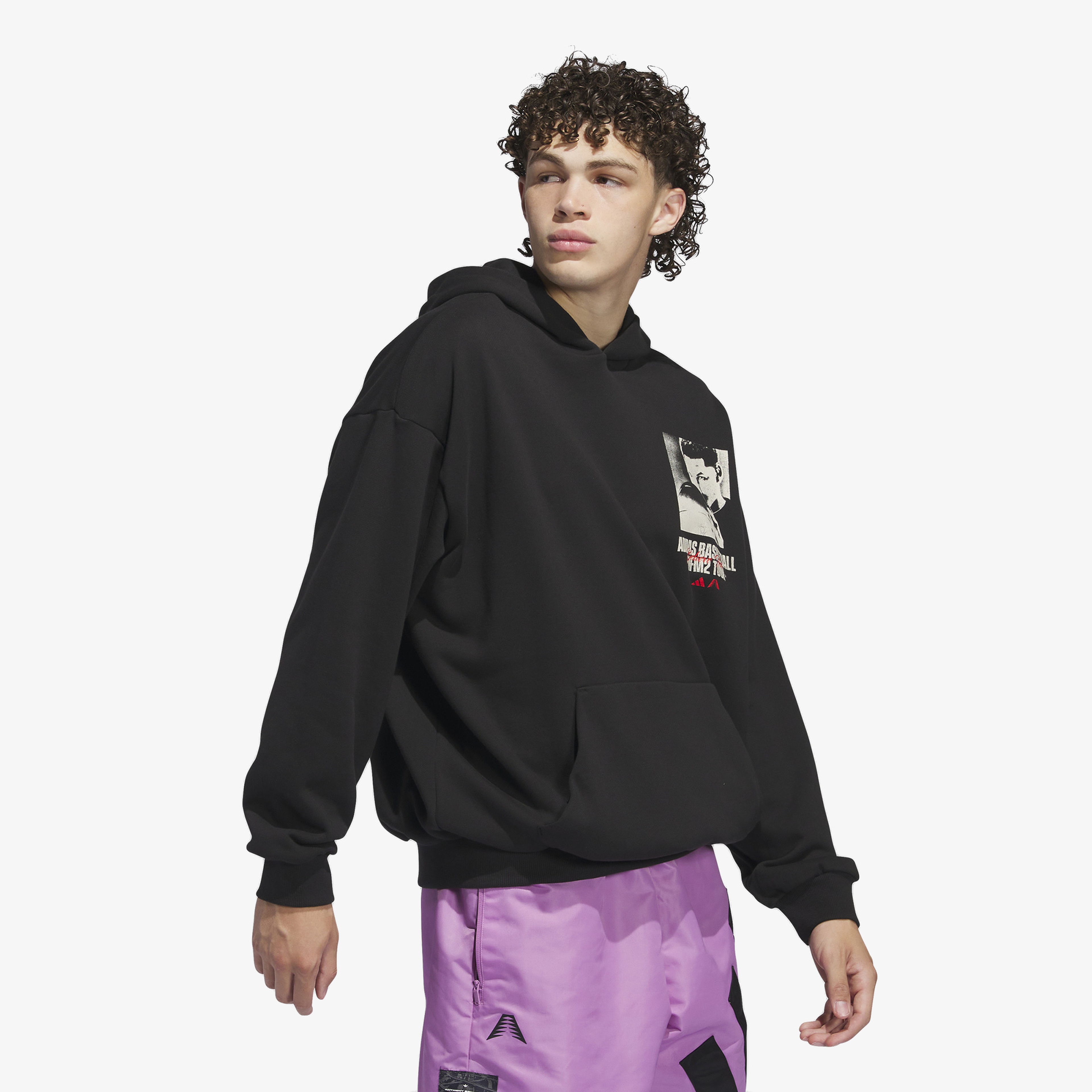 adidas Anthony Edwards Graphic Erkek Siyah Hoodie