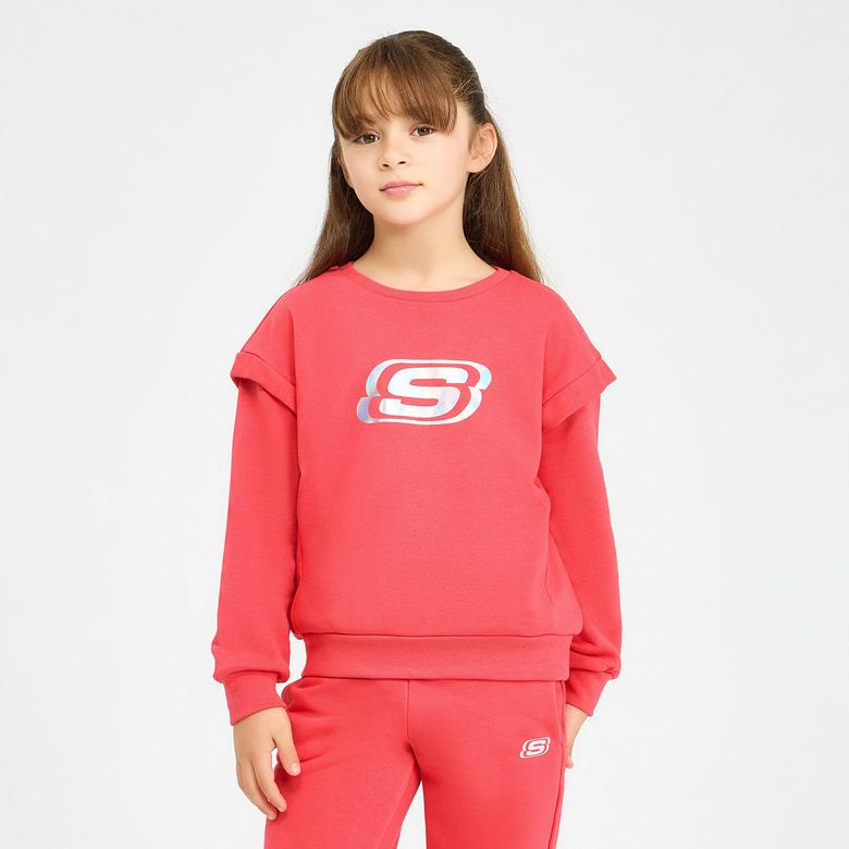 Skechers G Essential Crew Neck Sweatshirt Çocuk Pembe Sweatshirt