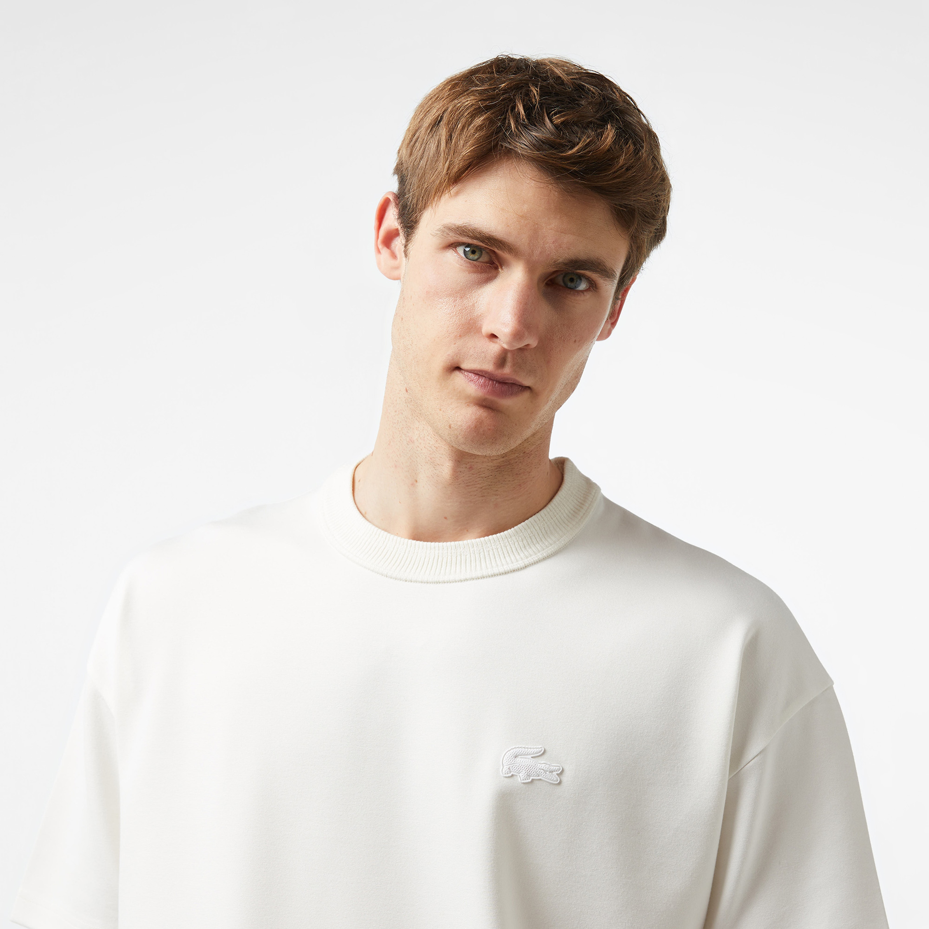 Lacoste x House of SuperStep Erkek Krem T-Shirt