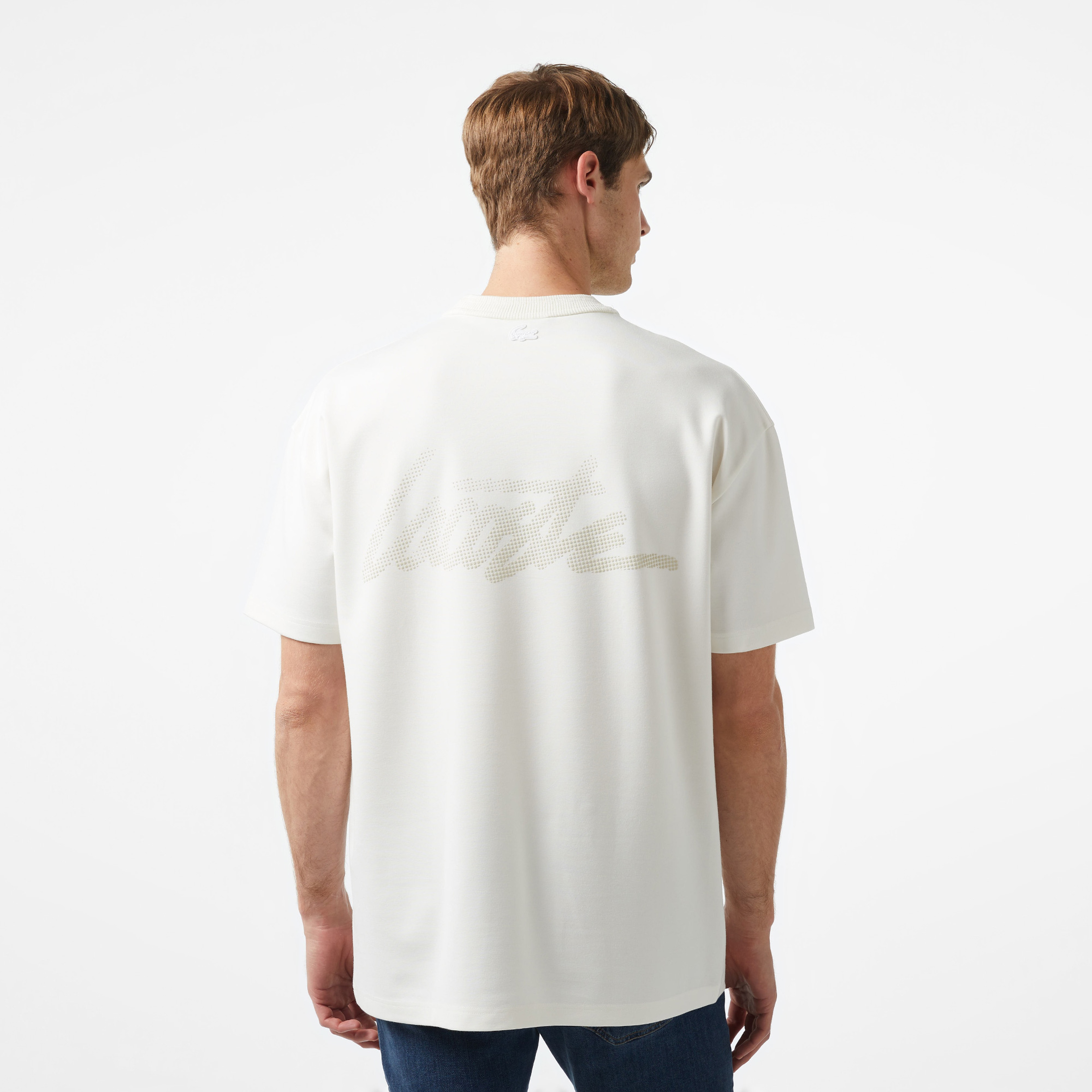 Lacoste x House of SuperStep Erkek Krem T-Shirt