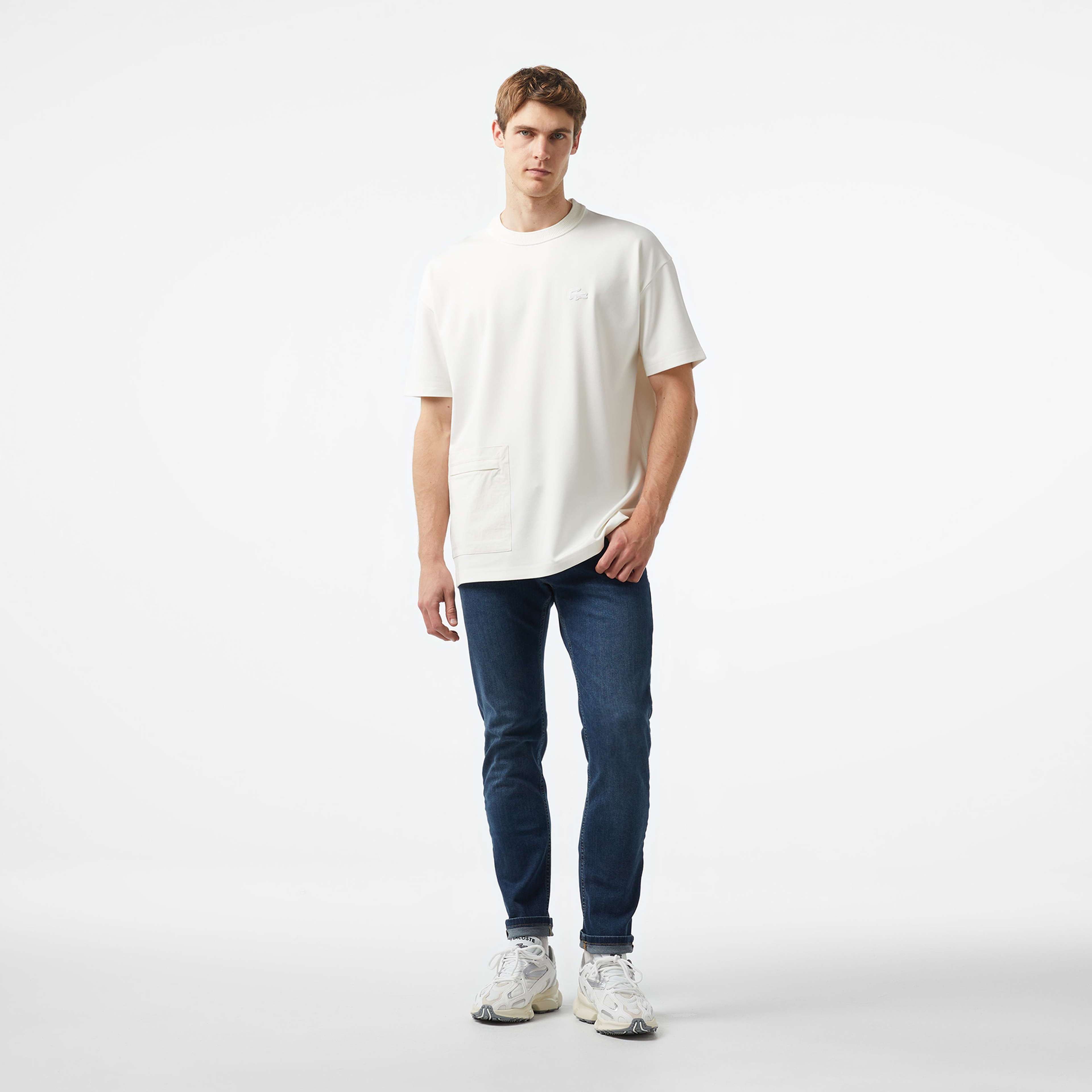 Lacoste x House of SuperStep Erkek Krem T-Shirt
