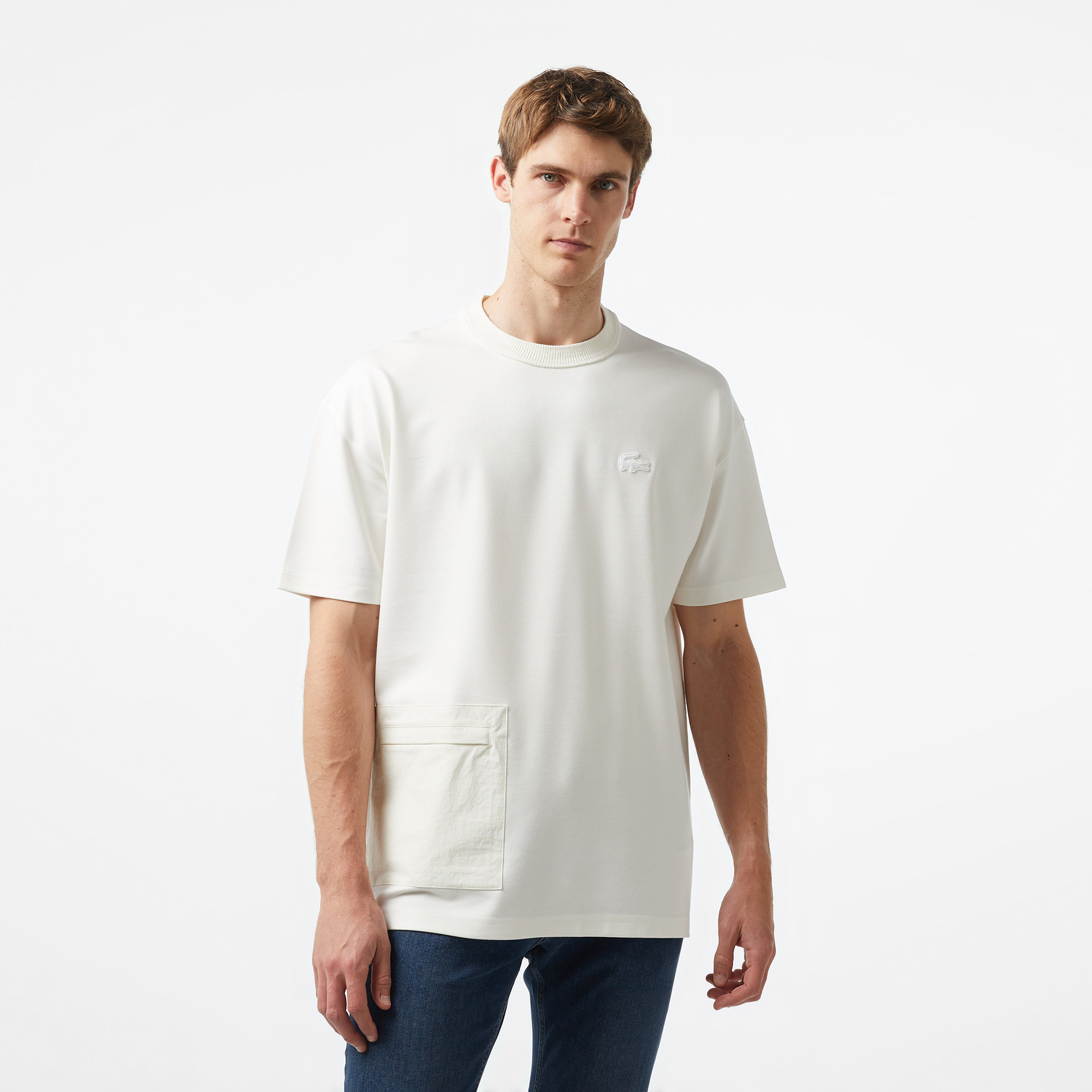 Lacoste x House of SuperStep Erkek Krem T-Shirt