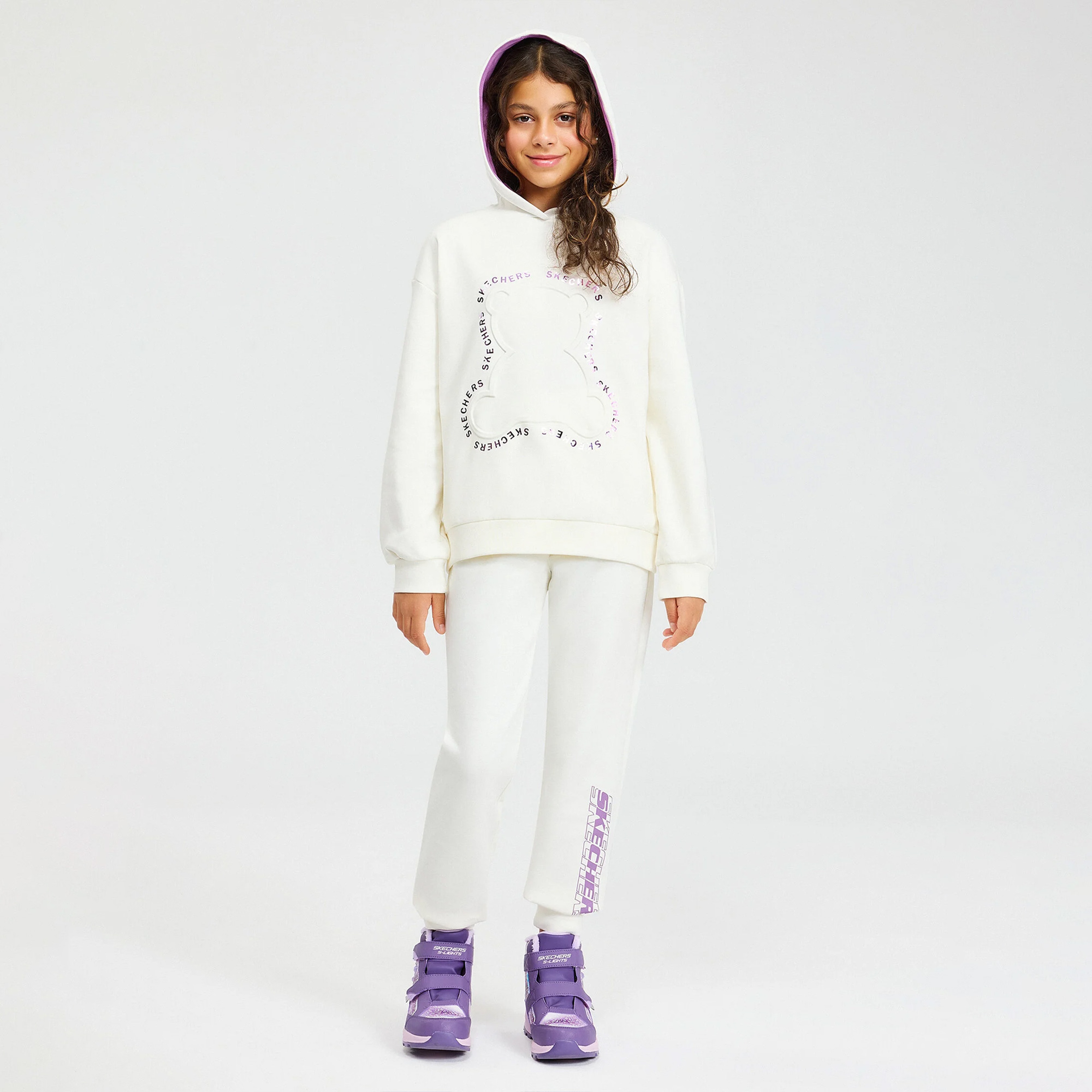 Skechers G 2Xi-Lock Loose Fit Sweatshirt Çocuk Beyaz Sweatshirt