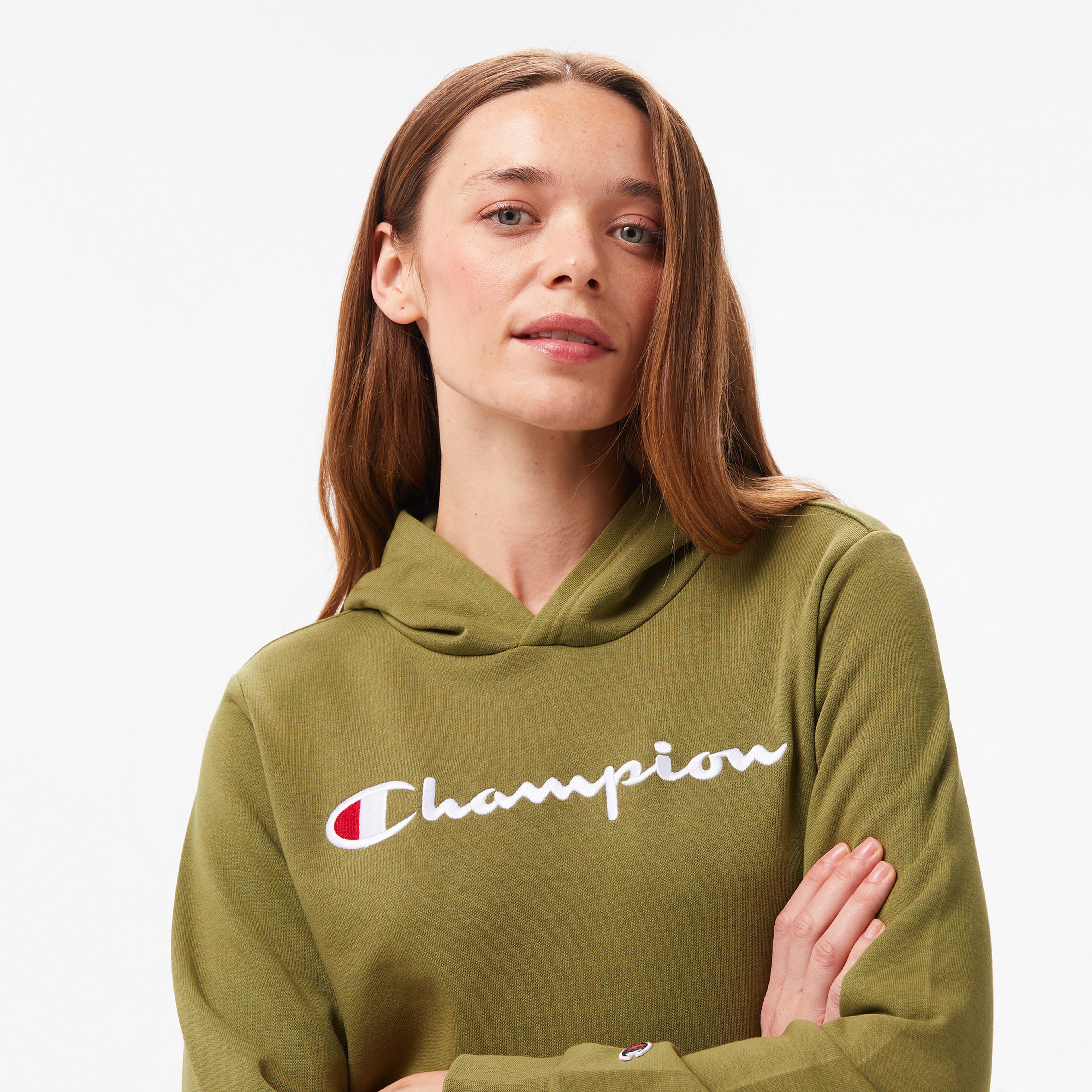 Champion Hooded Kadın Haki Hoodie