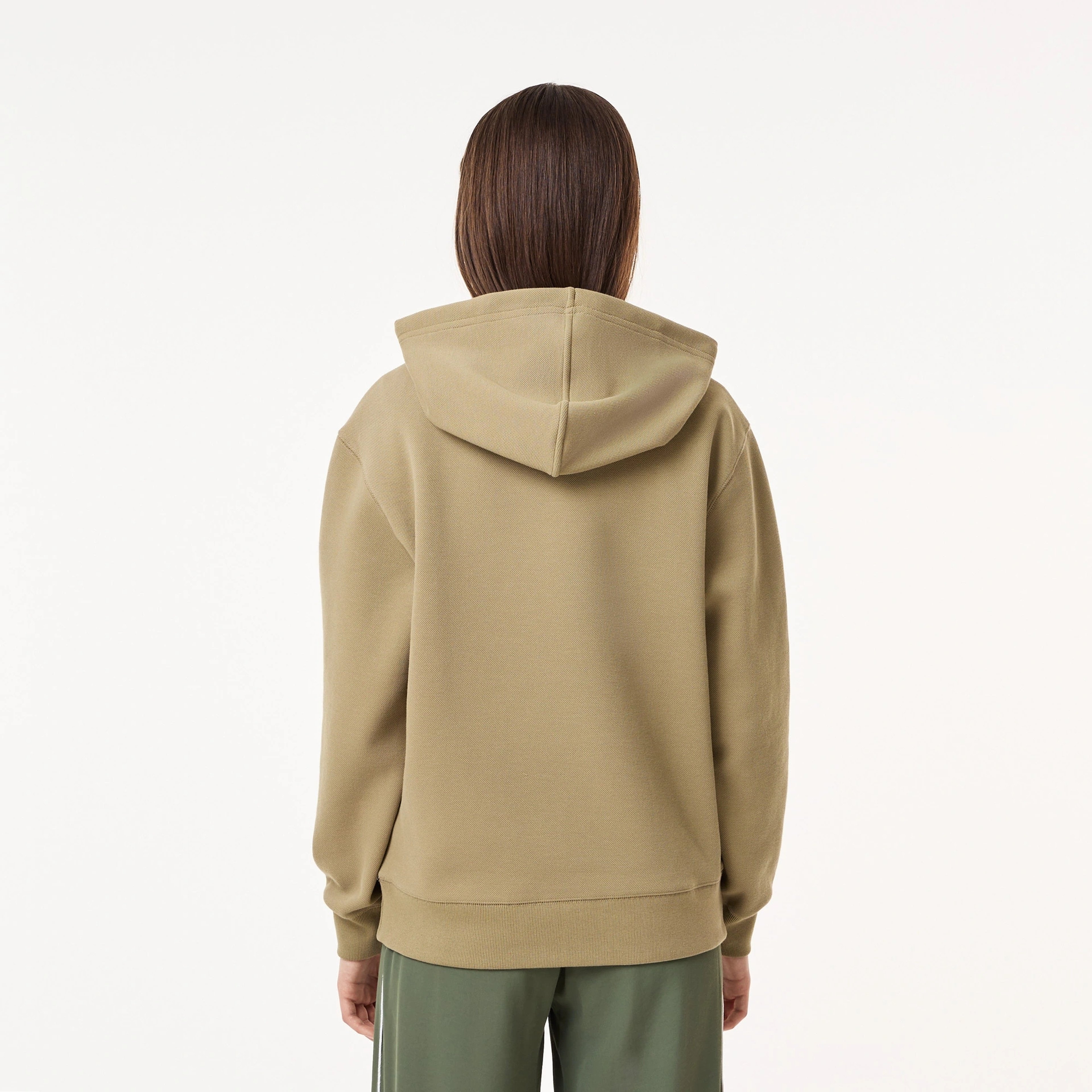 Lacoste Regular Fit Kapüşonlu Kadın Kahverengi Sweatshirt