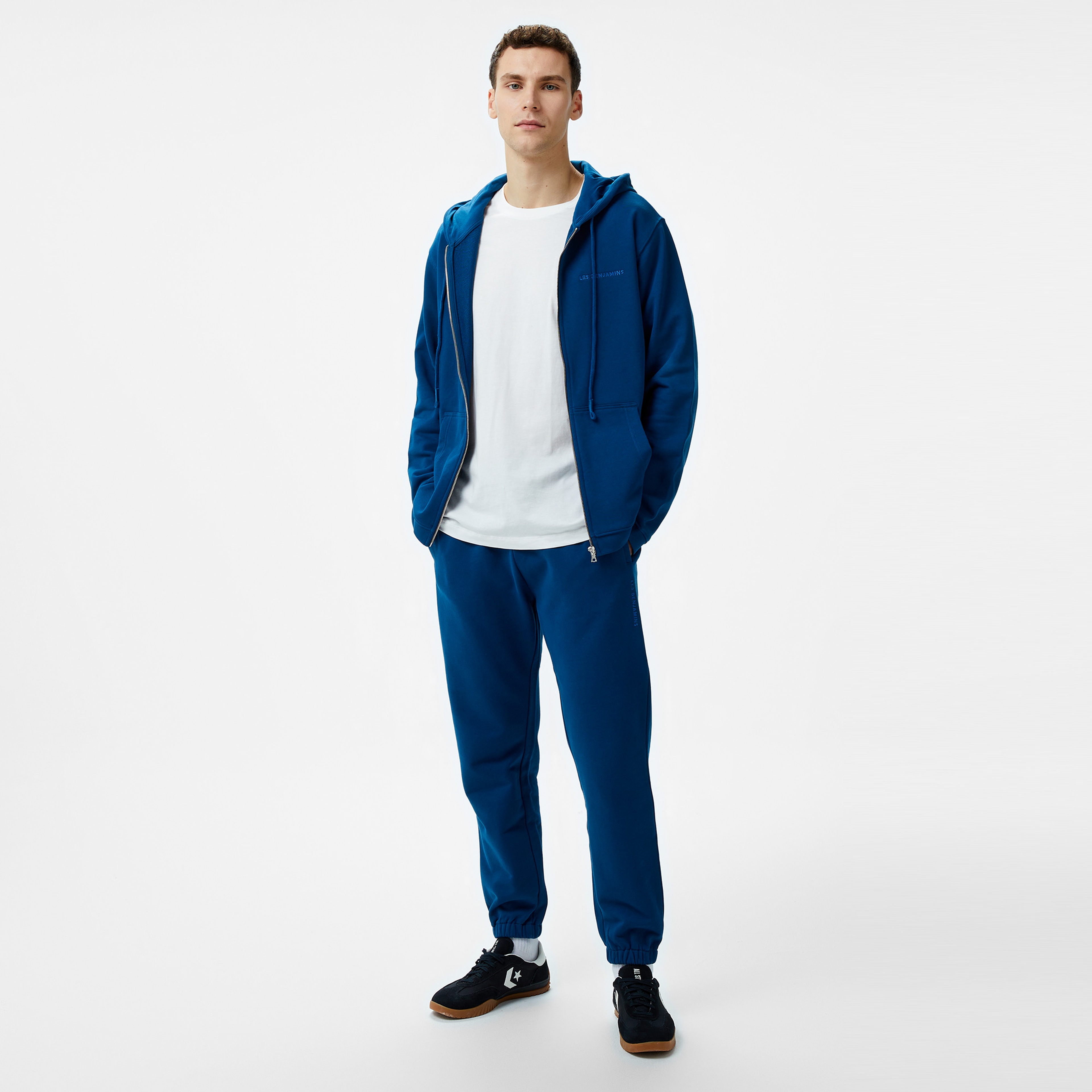 Les Benjamins Zip 302 Erkek Lacivert Hoodie