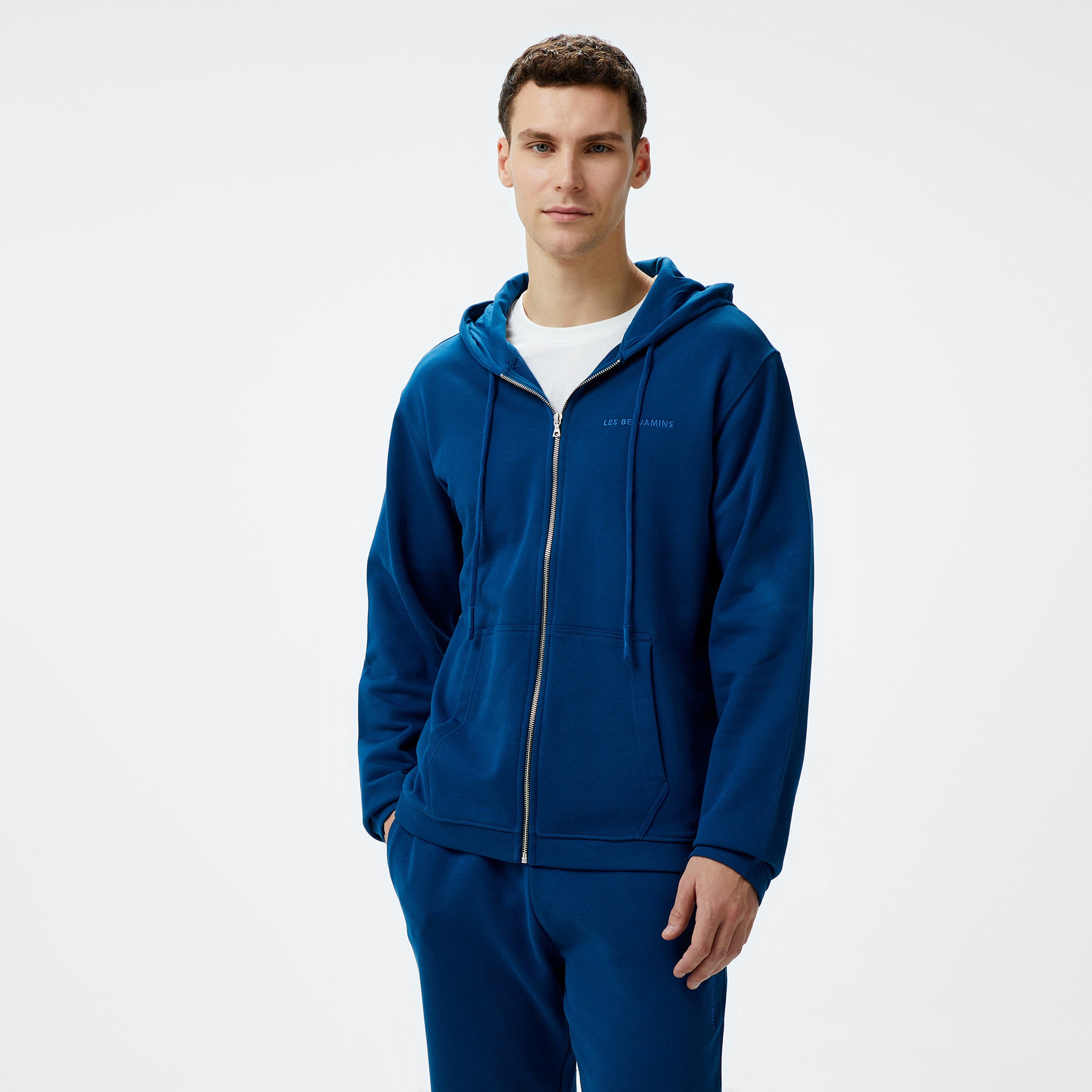 Les Benjamins Zip 302 Erkek Lacivert Hoodie