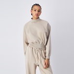 Champion Mock Turtle Neck Long Sleeves Kadın Krem Sweatshirt