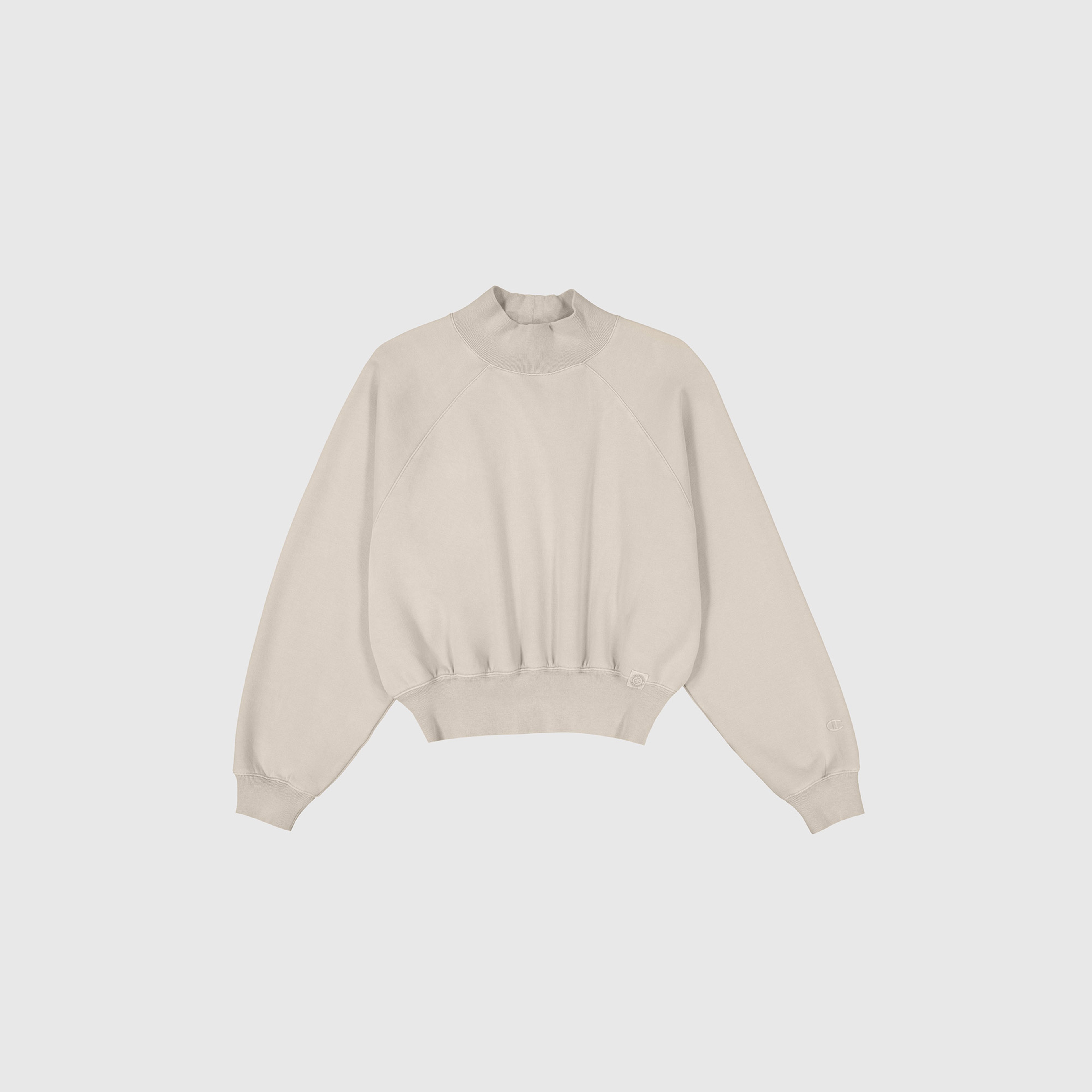 Champion Mock Turtle Neck Long Sleeves Kadın Krem Sweatshirt