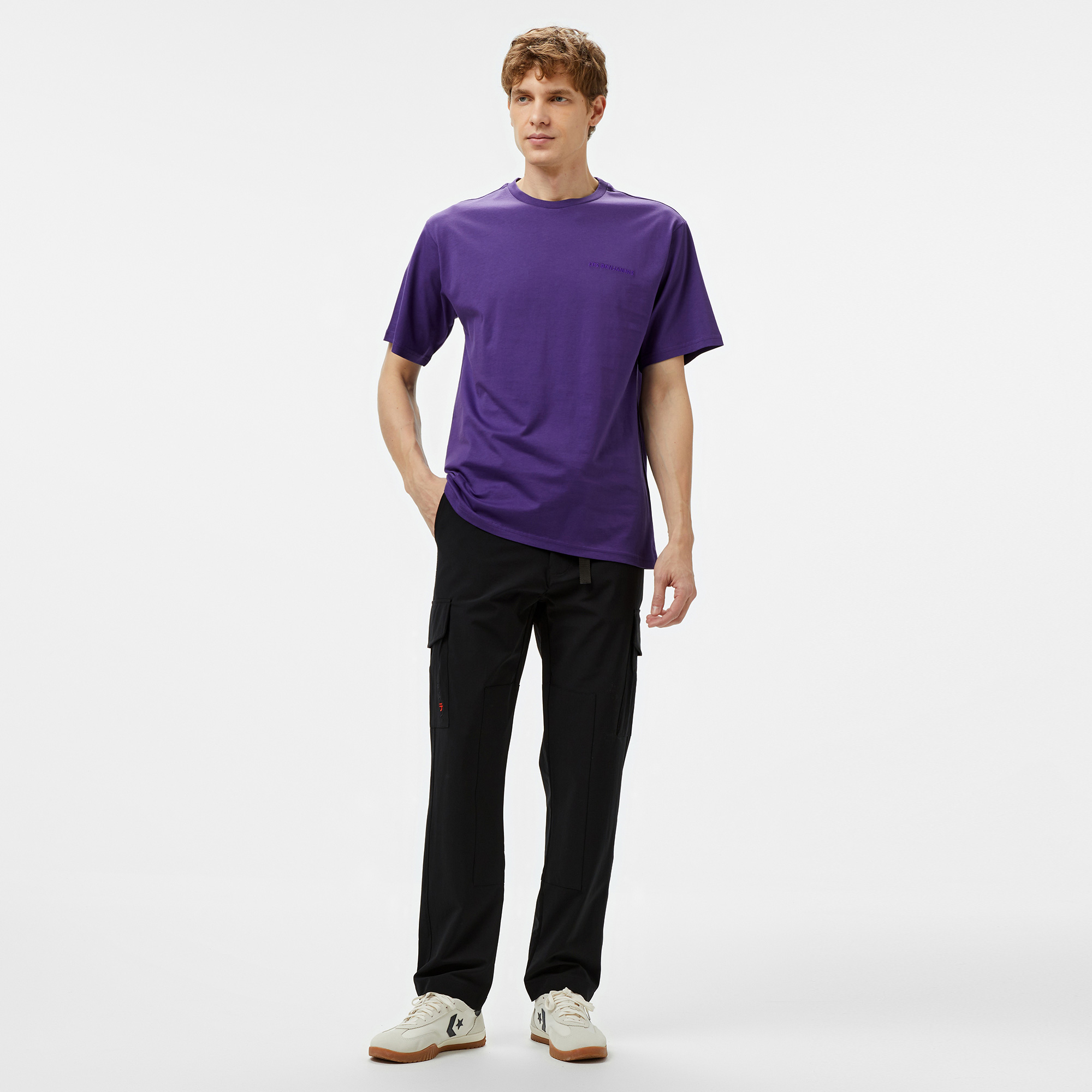Les Benjamins Sleeve 303 Erkek Mor T-Shirt