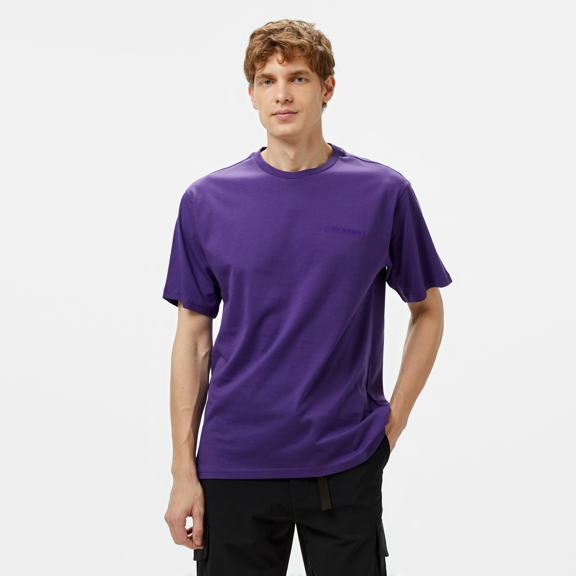 Les Benjamins Sleeve 303 Erkek Mor T-Shirt