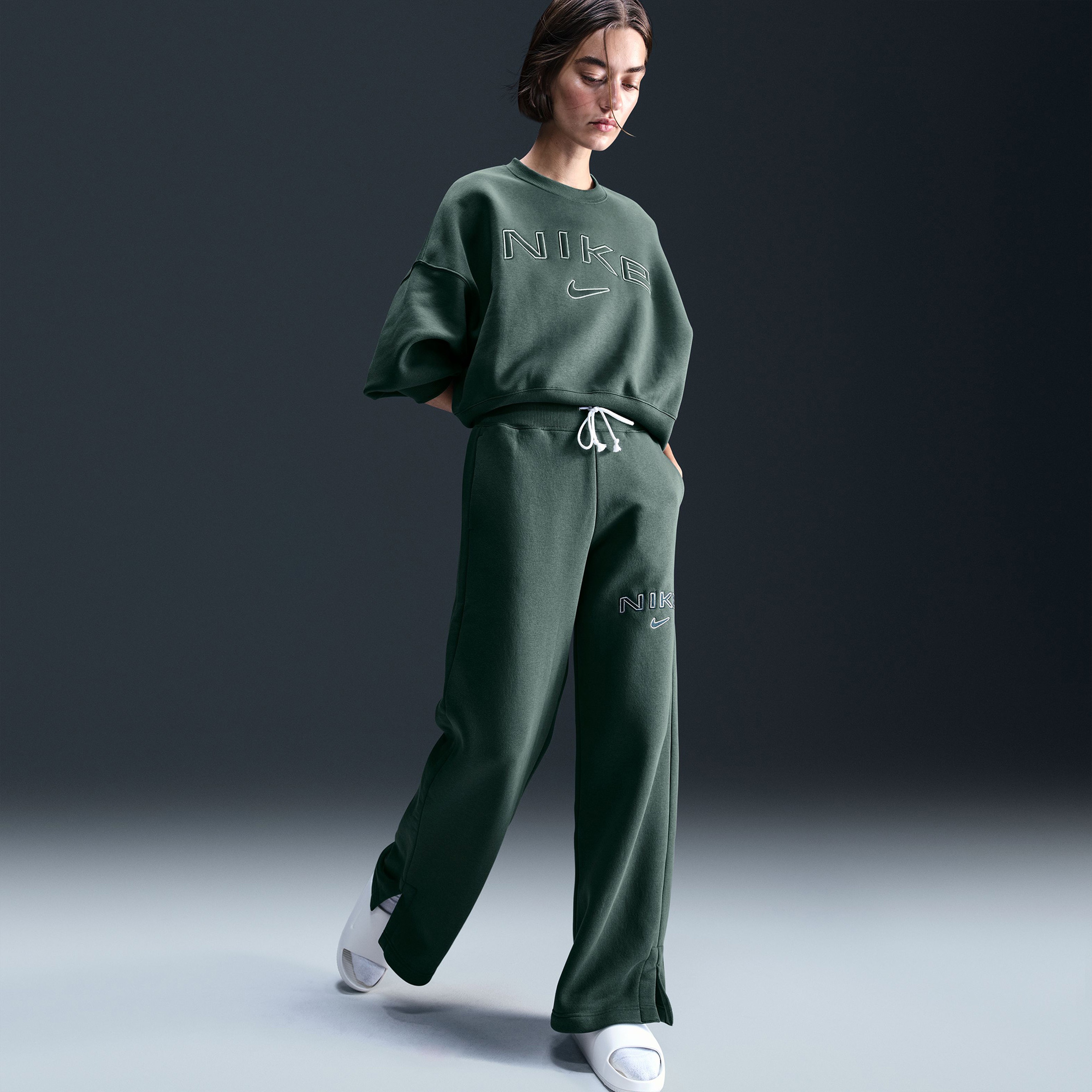 Nike Sportswear Phoenix Fleece Kadın Yeşil Eşofman Altı