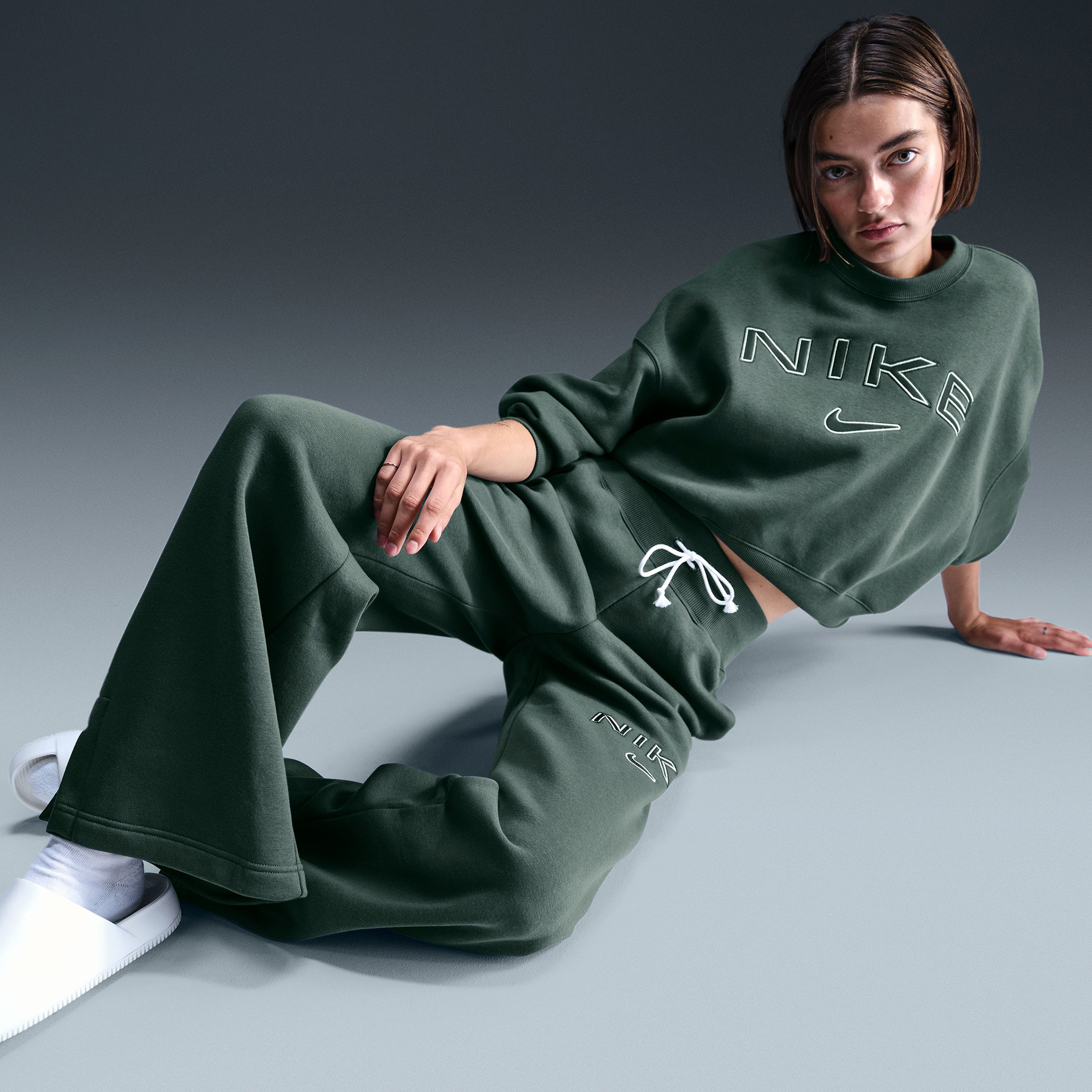 Nike Sportswear Phoenix Fleece Kadın Yeşil Eşofman Altı