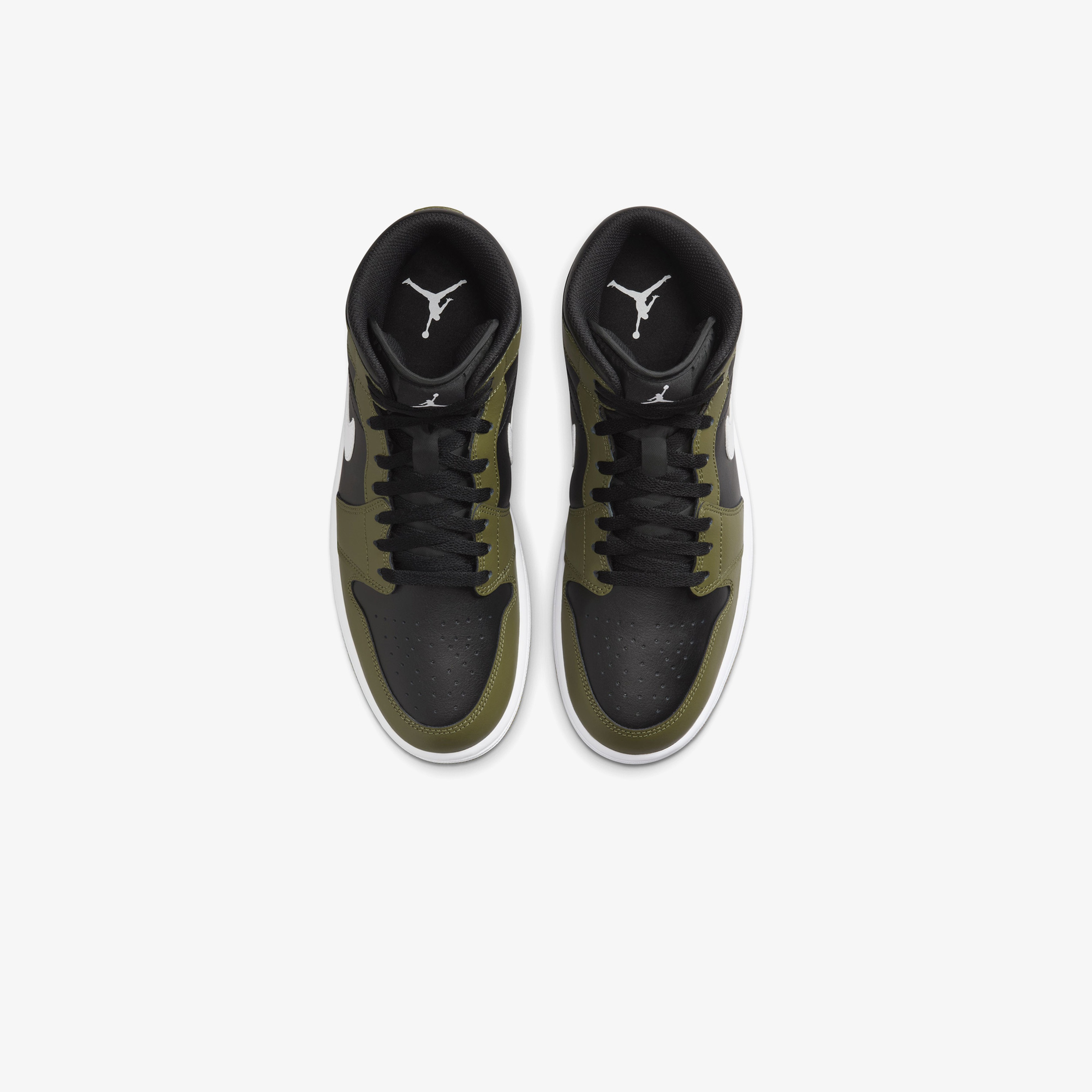 Jordan 1 Mid Black Toe Erkek Yeşil Bilekli Sneaker