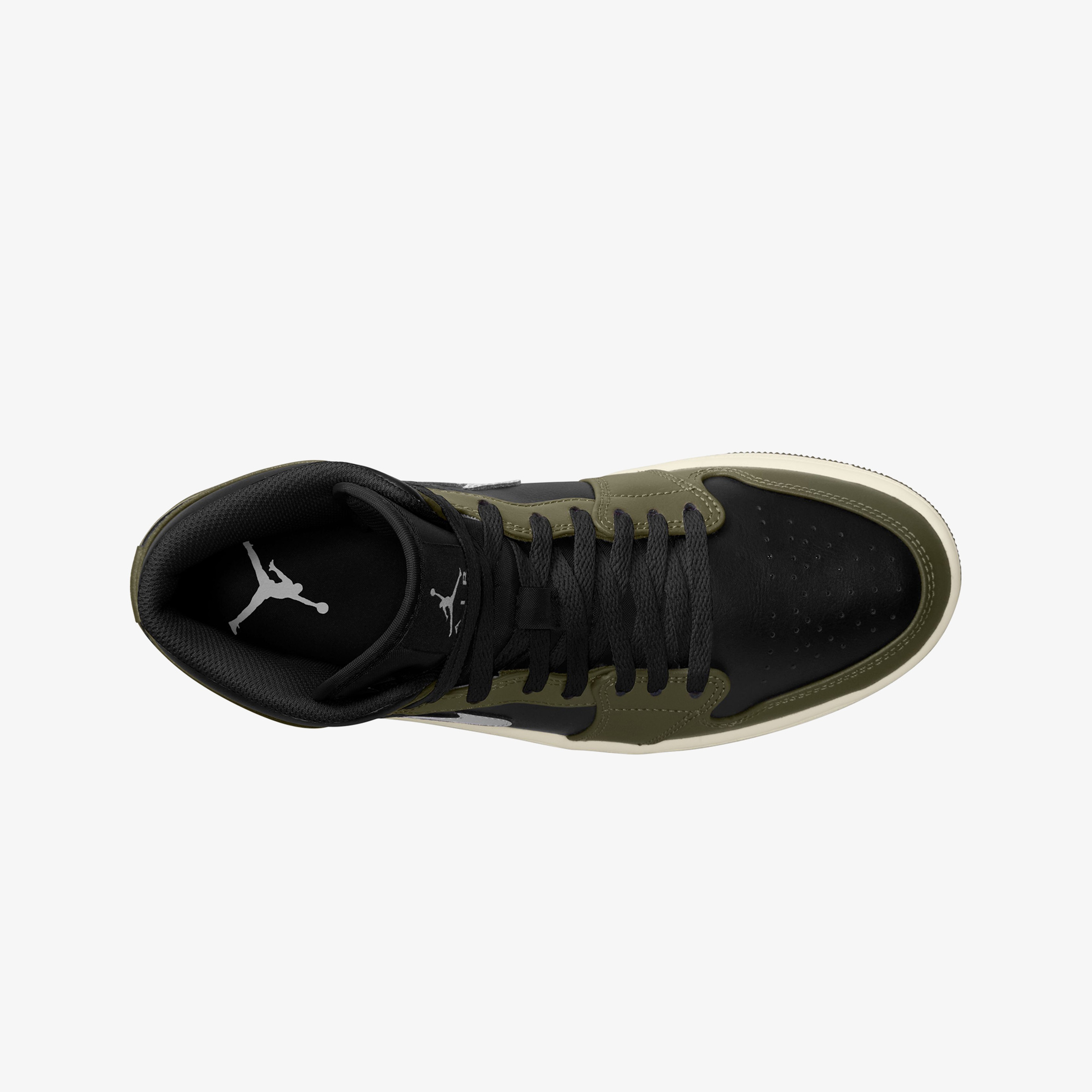 Jordan 1 Mid Black Toe Erkek Yeşil Bilekli Sneaker
