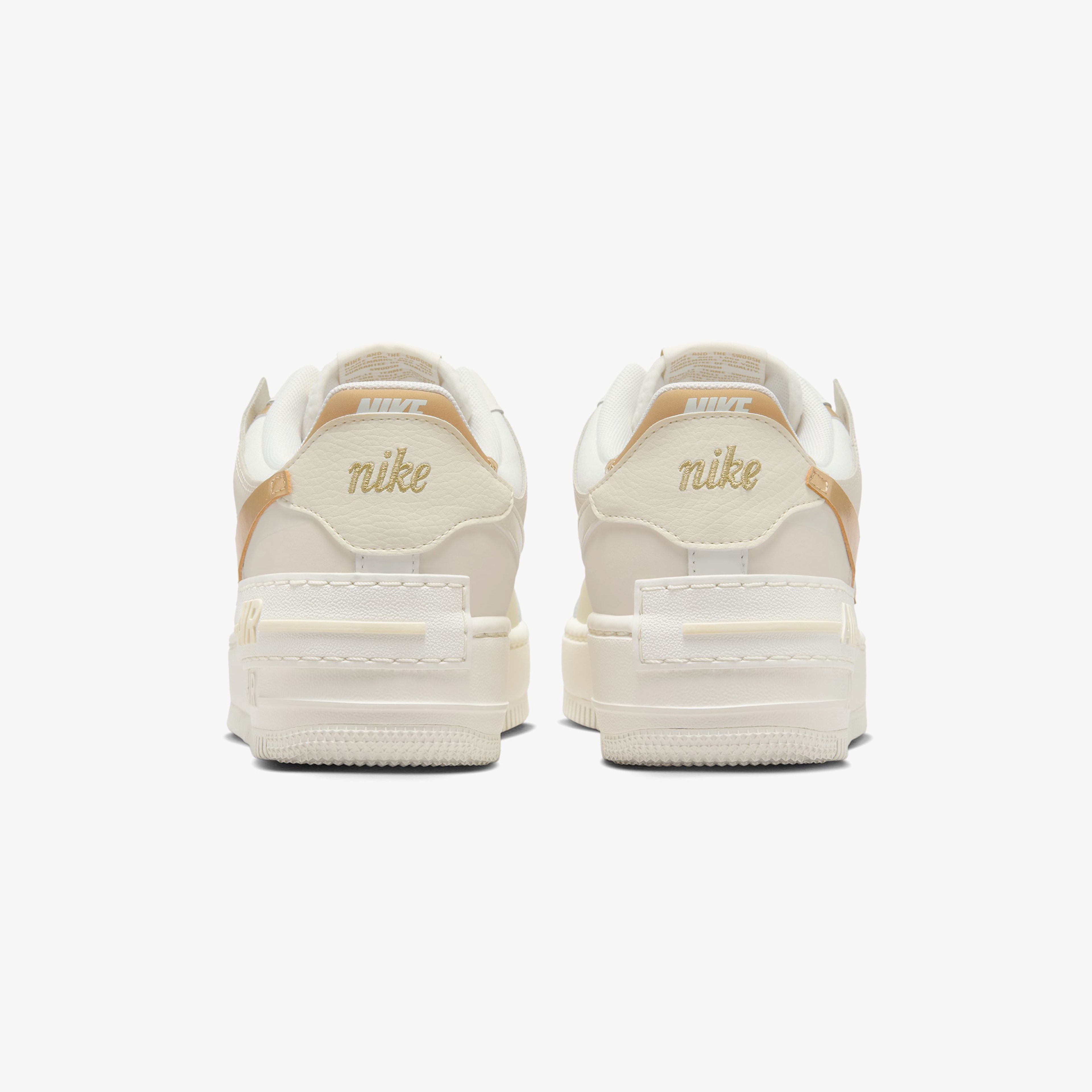 Nike Air Force 1 Shadow Kadın Beyaz Altın Detaylı Sneaker