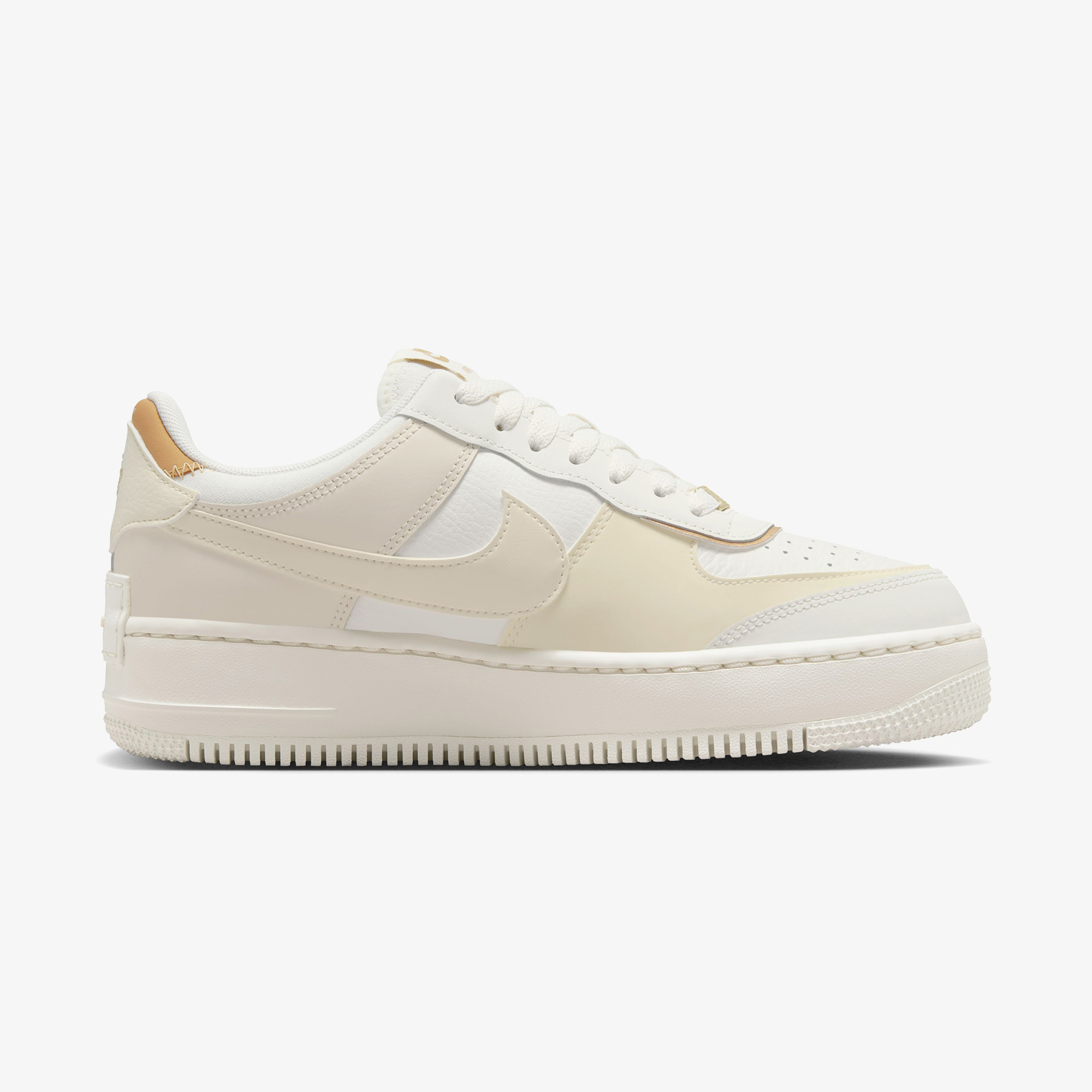 Nike Air Force 1 Shadow Kadın Beyaz Altın Detaylı Sneaker